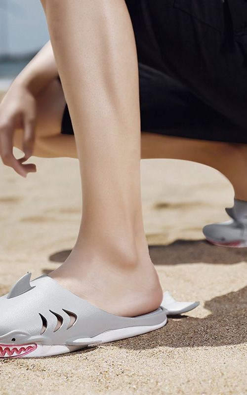 Shark Slippers Fish Shaped Shoes Outdoor Beach Cartoon Sandals Home Funny Slipper