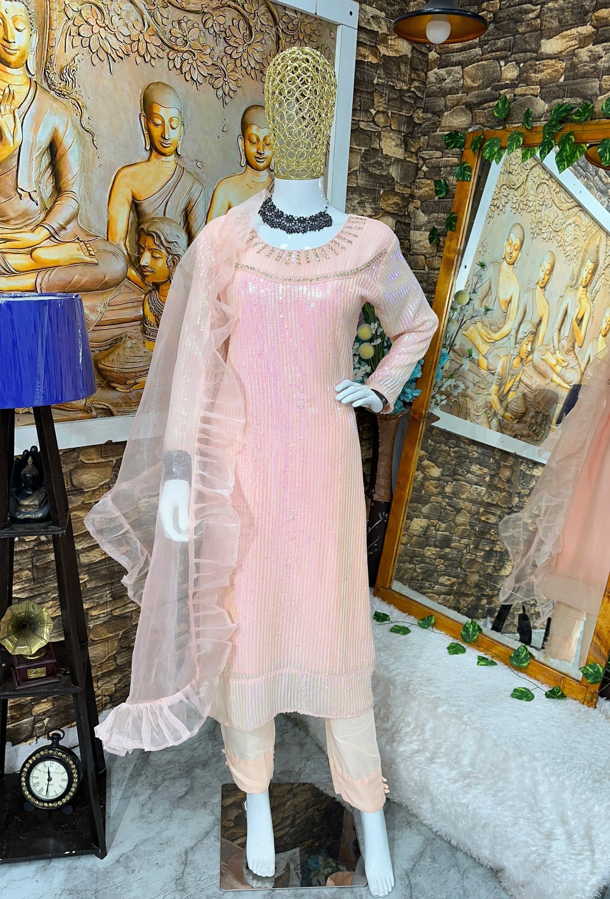 Fab Zone Beautiful Party Wear Top With Bottom And Dupatta