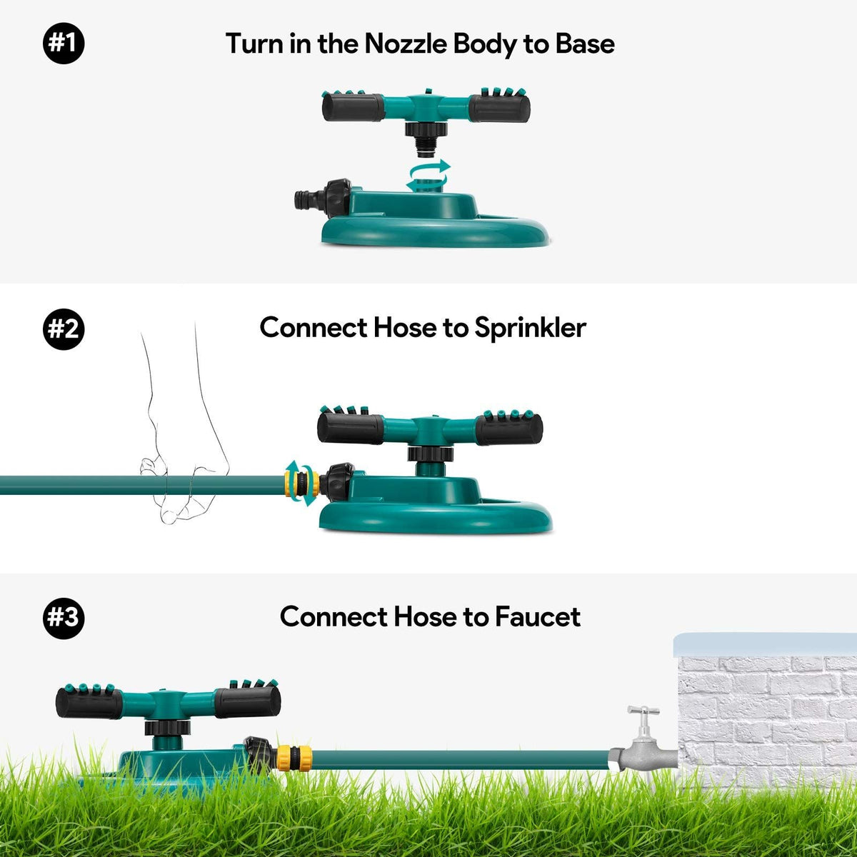 Lawn Water Sprinkler Adjustable 360 Degree Rotation Garden Sprinkler For Yard