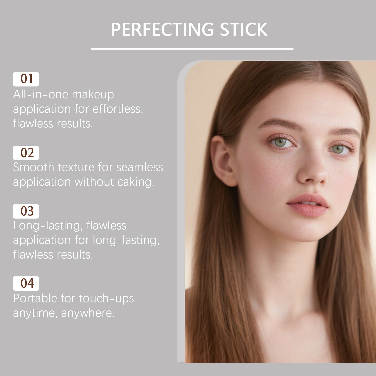 Brightening Stick Concealer Foundation, Natural, Long-Lasting, Moisturizing, Flawless Skin ,8g