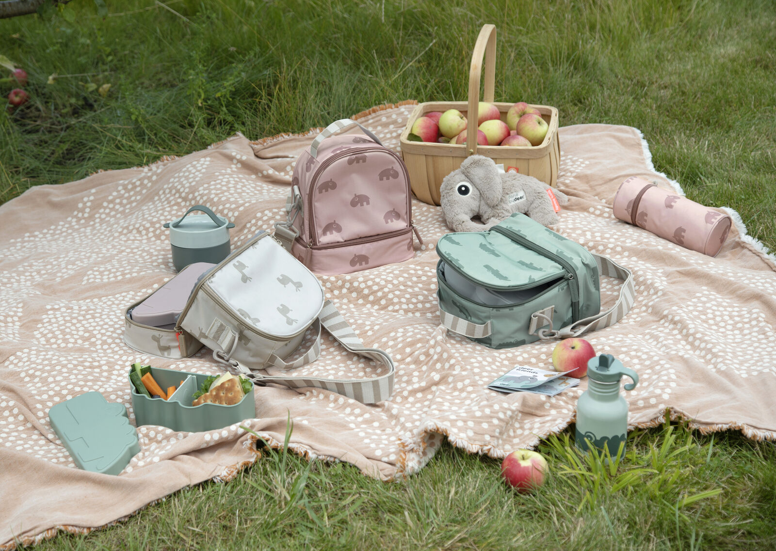 Done by Deer - Kids Insulated Lunch Bag- Croco Green