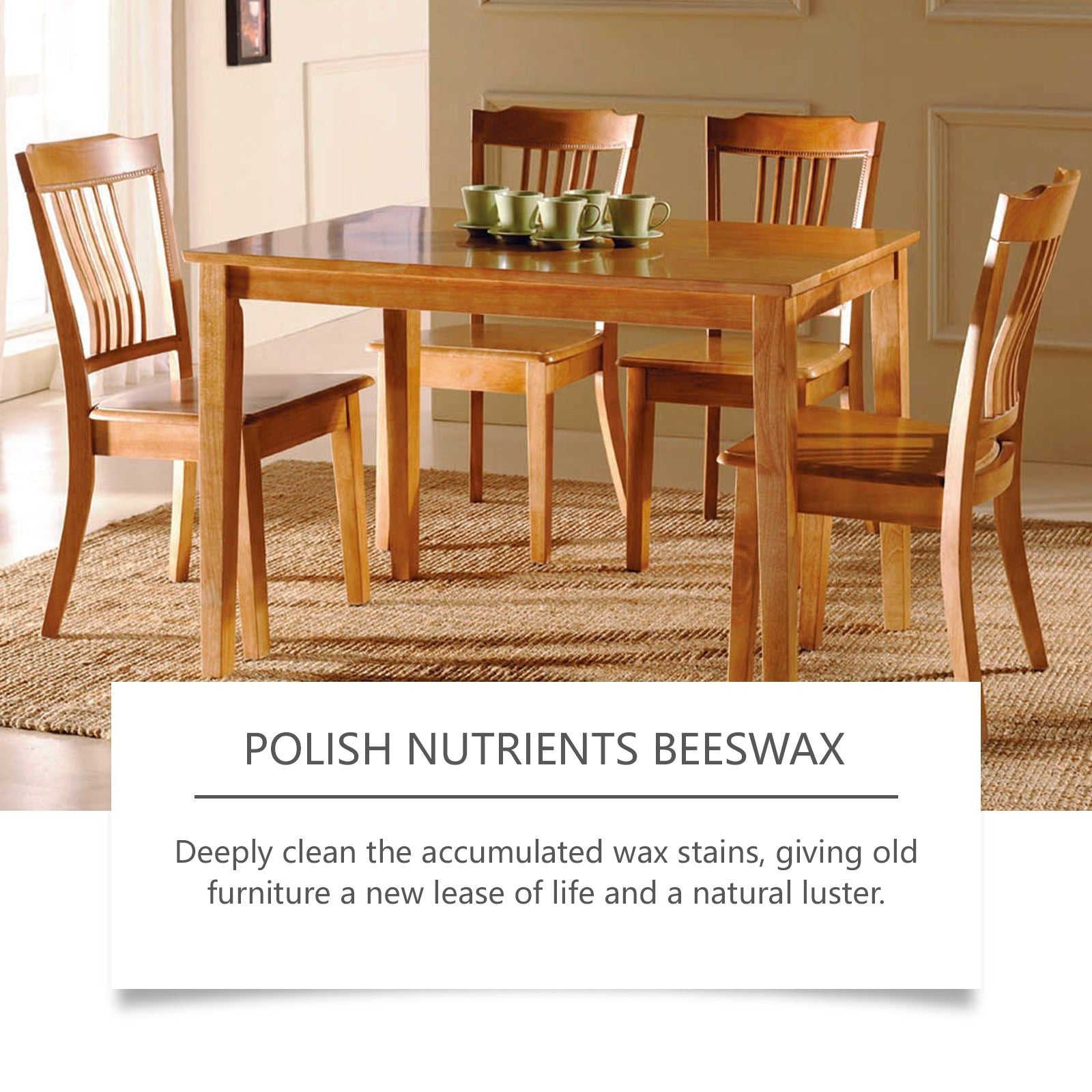 Beeswax Furniture Polish, Natural Wood Cleaner, Restores Shine, Daily Care ,100g