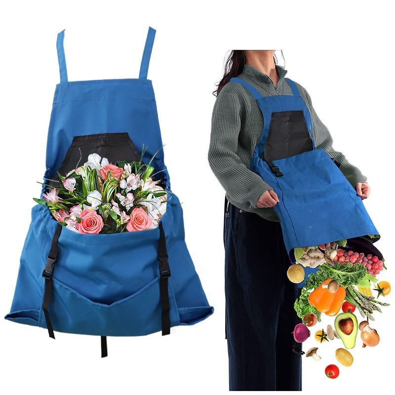 Gardening Apron with Pockets Adjustable Canvas Garden Harvesting Apron