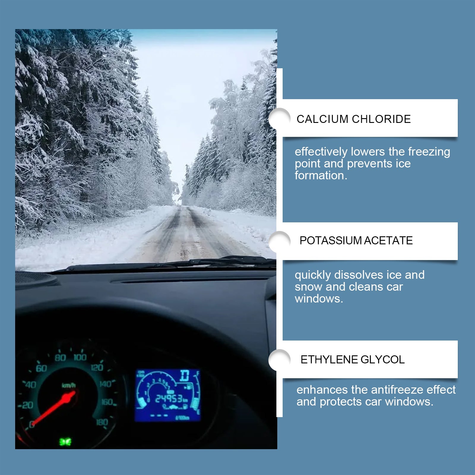 Car Deicing Spray, Fast Snow & Ice Removal, Car Cleaning Solution ,120ml