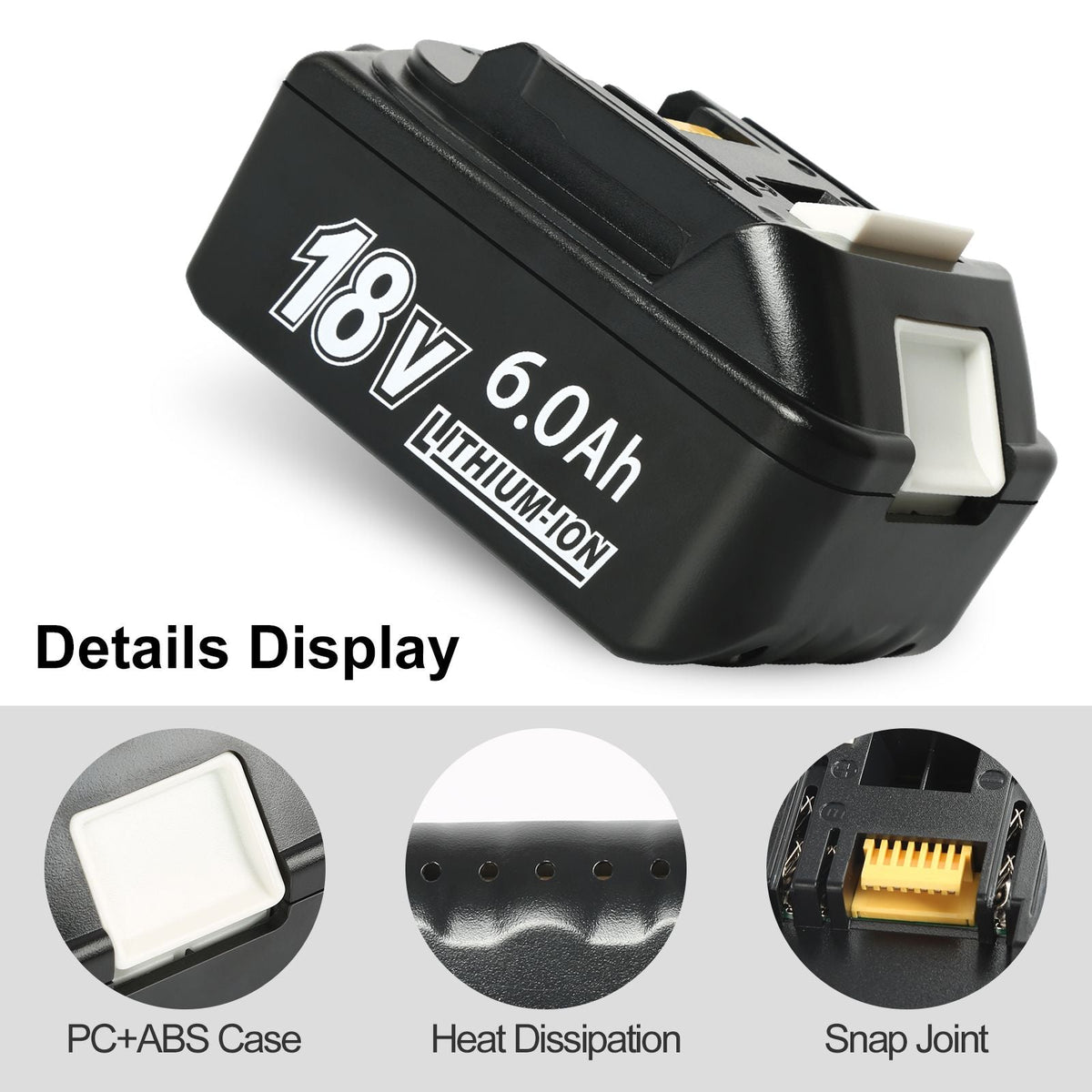 2 Pack 18V 4.0Ah 5.0 Ah 6.0 Ah Replacement Battery For BL1830 BL1850B BL1840 BL1860