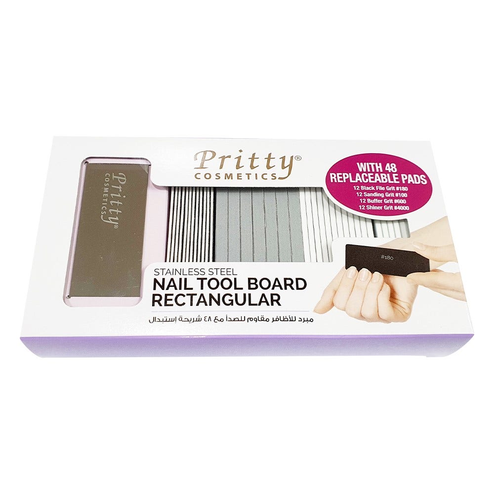 Pritty Stainless Steel Nail Tool Board Rectangle, With 48 Pads