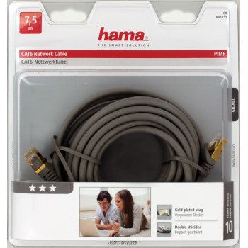 HAMA 45055 CAT 6 Network Cable PIMF, gold-plated, double shielded, 7.50 m
