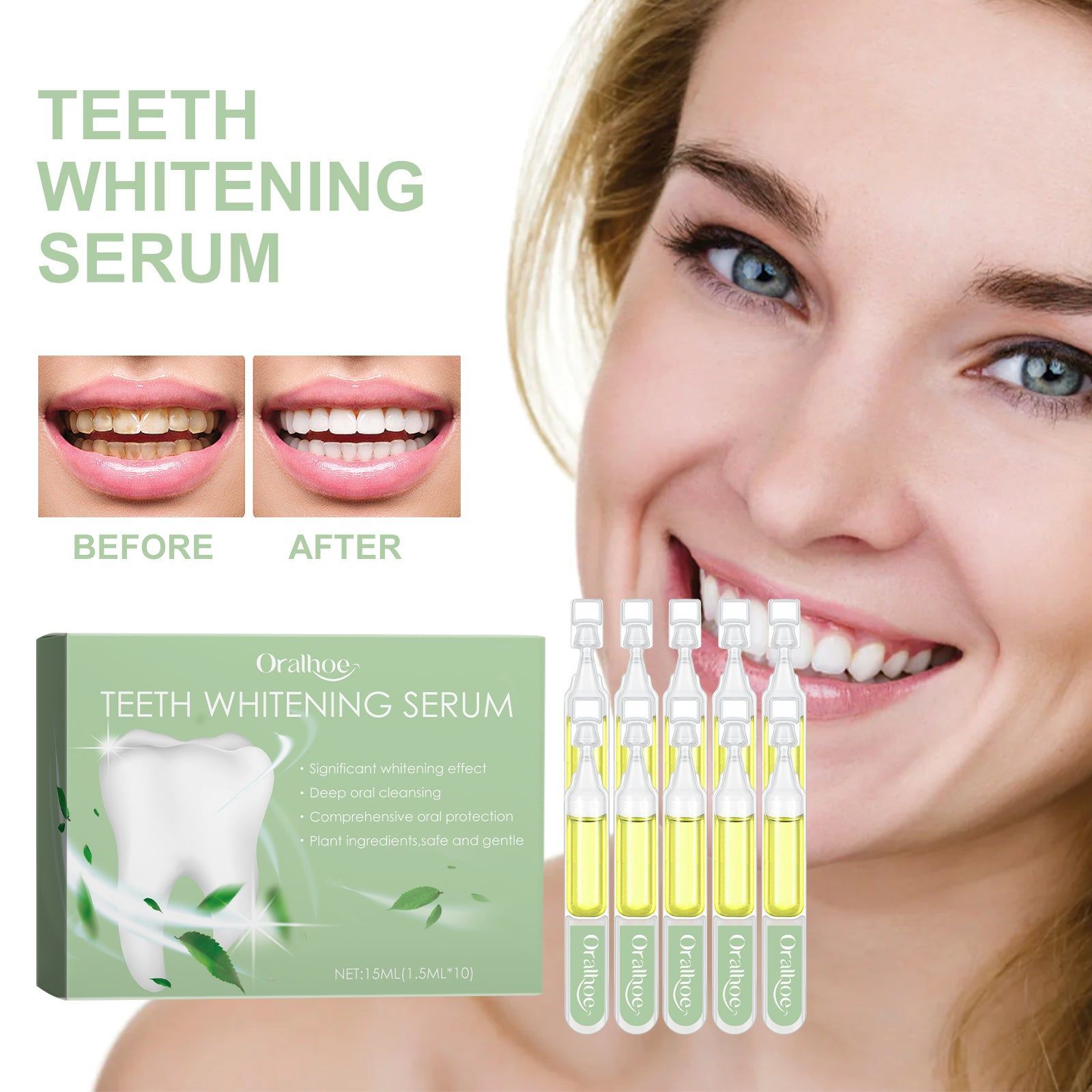 Brighten Your Smile with Teeth Whitening Serum, Remove Stains, Fresh Breath ,1.5ml*10pcs