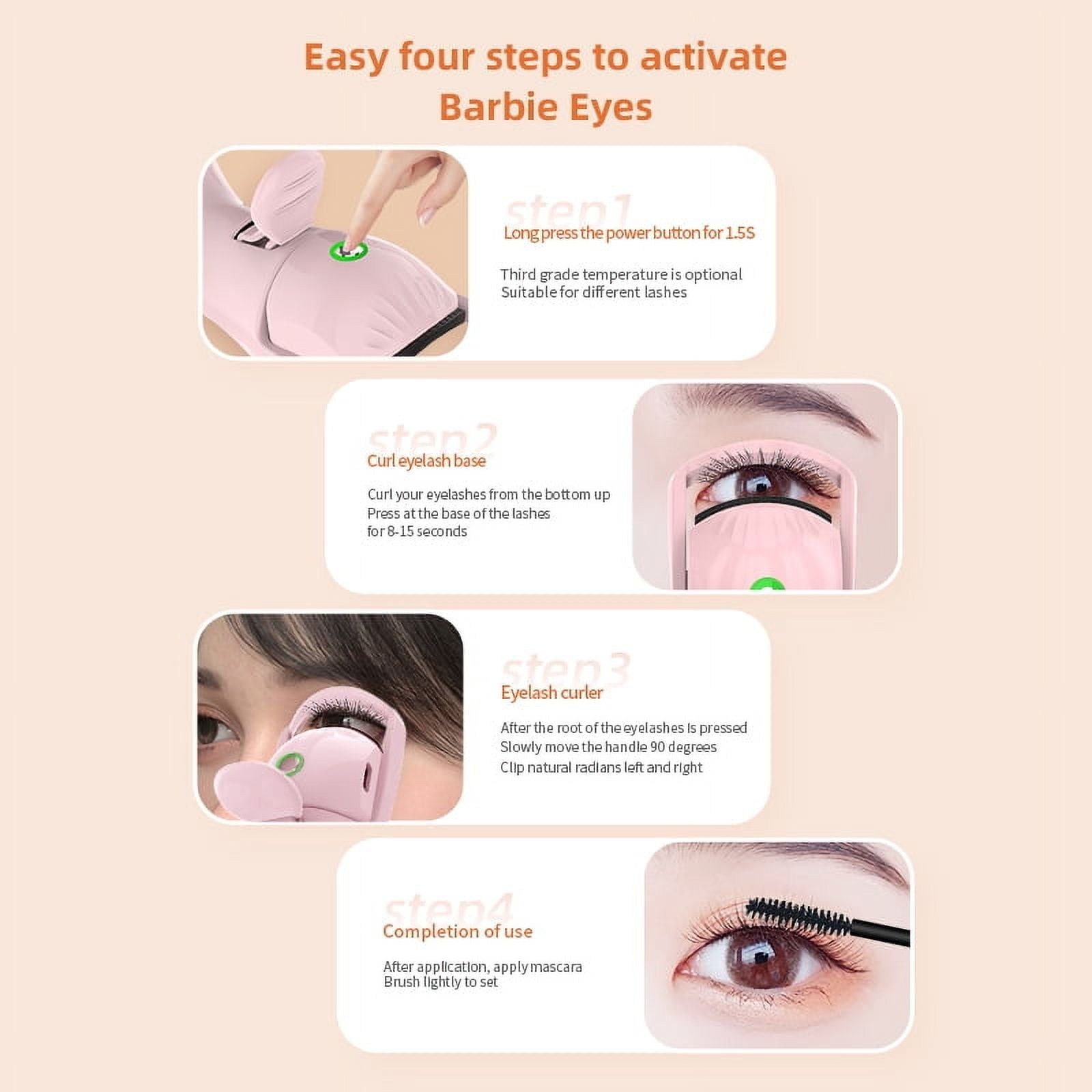 Heated Eyelash Curler Rechargeable Electric Eyelash Curler Lash Curling Tool