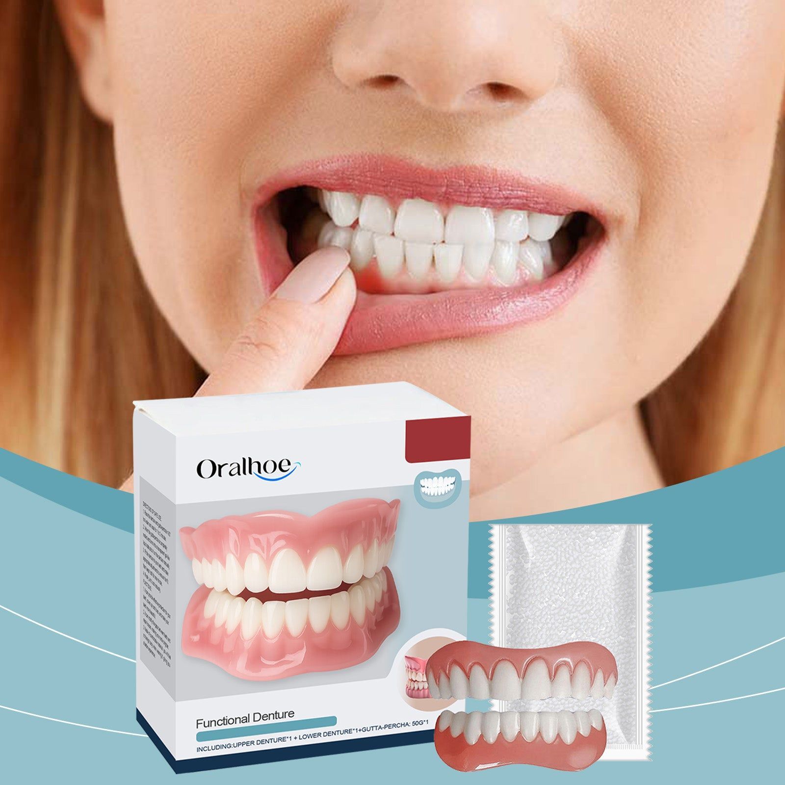 Enhance Your Smile with Denture Decoration Sets, Comfortable Fit, Natural Beauty ,1 set
