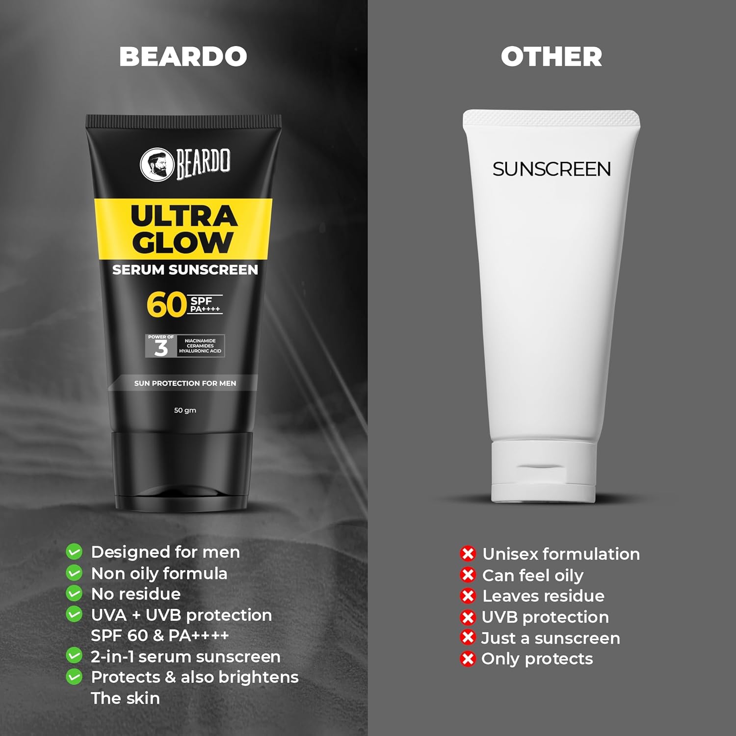 Beardo Ultra Glow Serum Sunscreen 50g