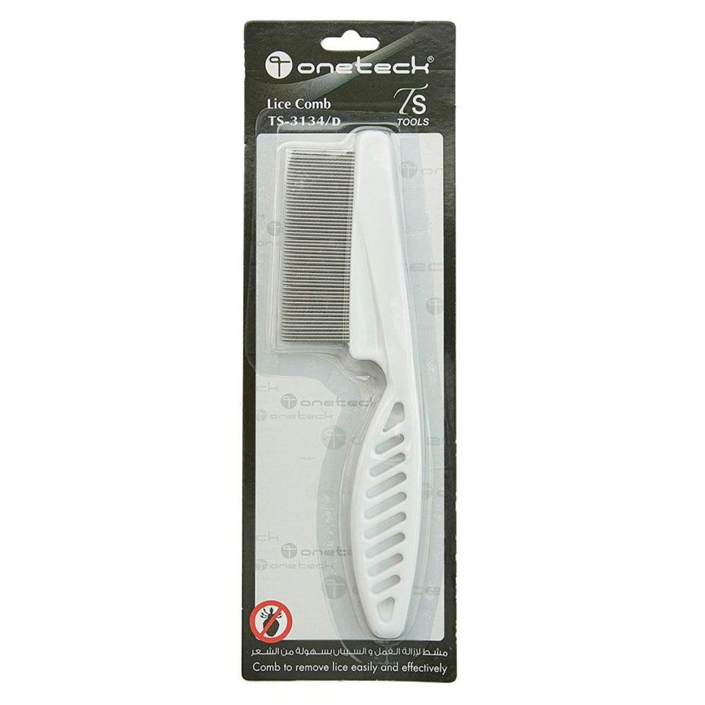 Onetech Lice Comb With Handle, White