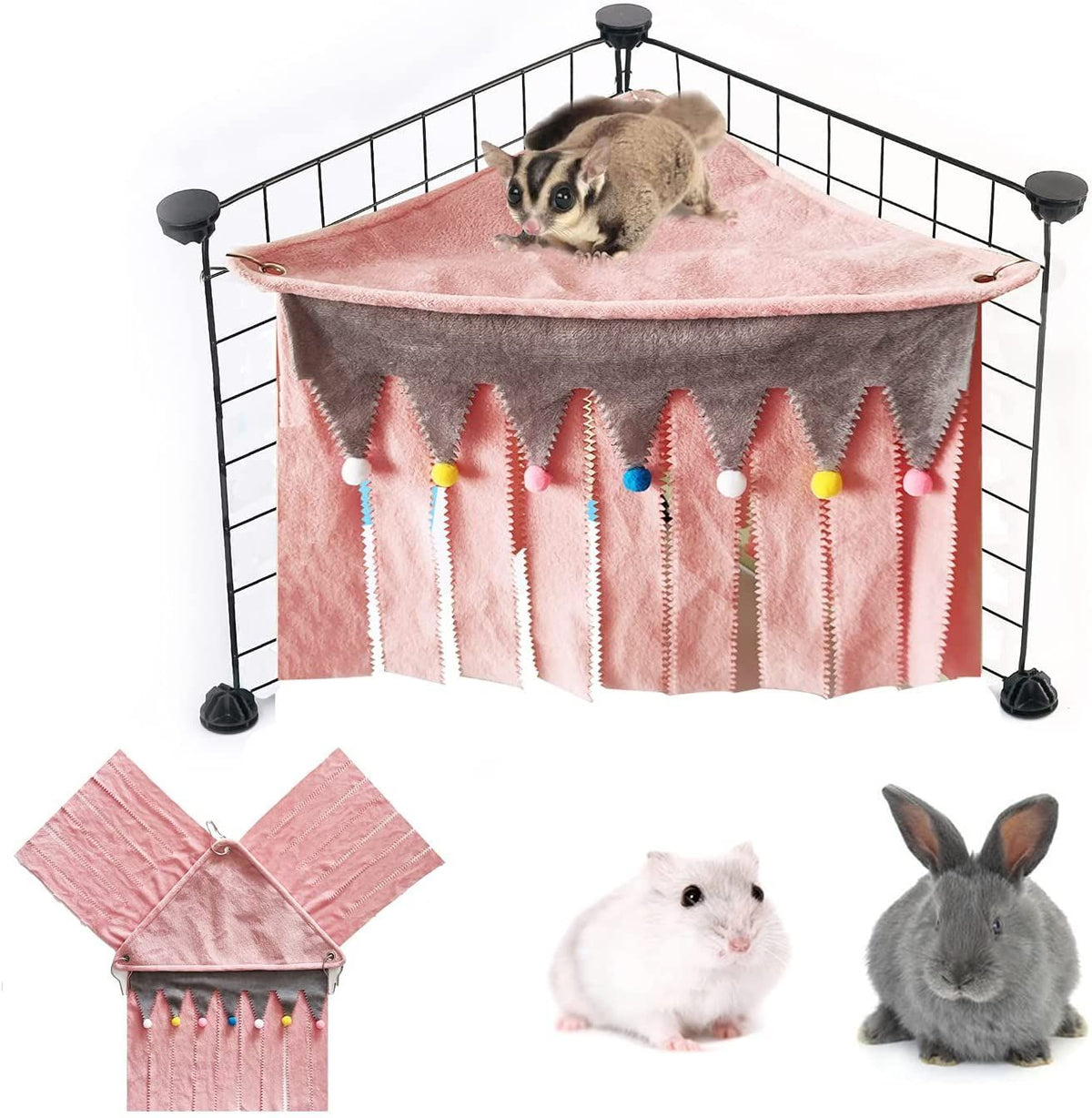 Pets Hammock Small Animal Hanging Bed Hideout Nest Tent For Hamster Guinea Pig Chinchilla