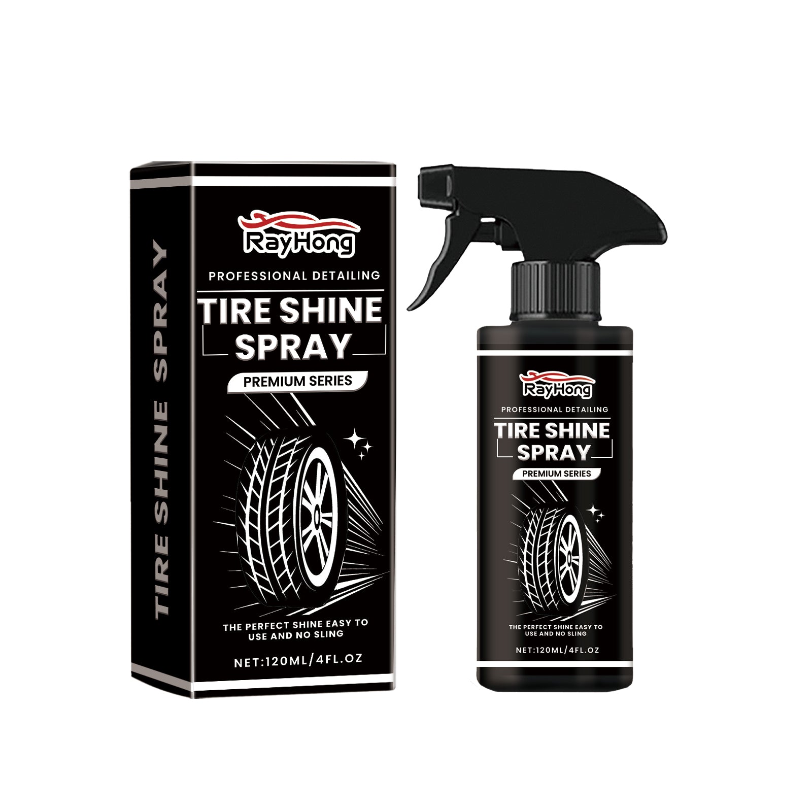 Revive Your Tires with Tire Gloss Spray, Long-Lasting Shine, Easy Curing and Polishing ,120ml