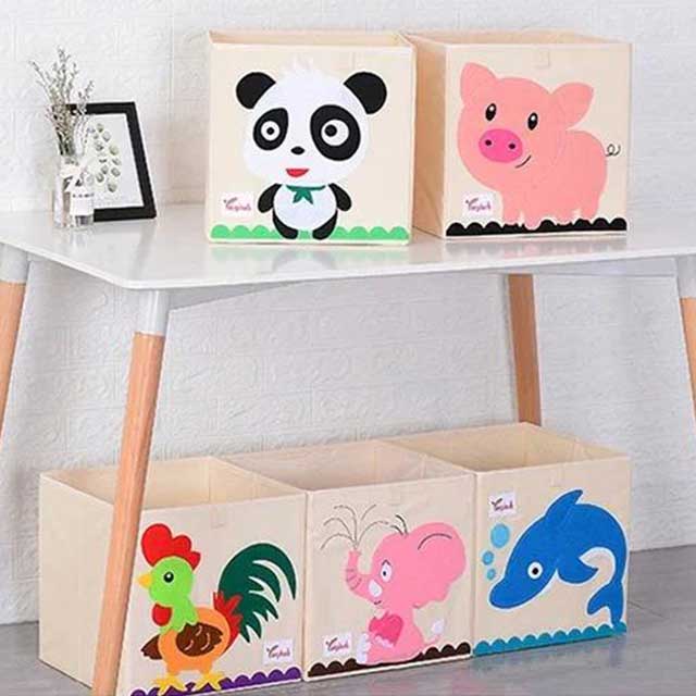 Animals Folding Kid Storage Box & Toys Organizer - Cute, Collapsible Storage Solution for Toys, Clothes & More