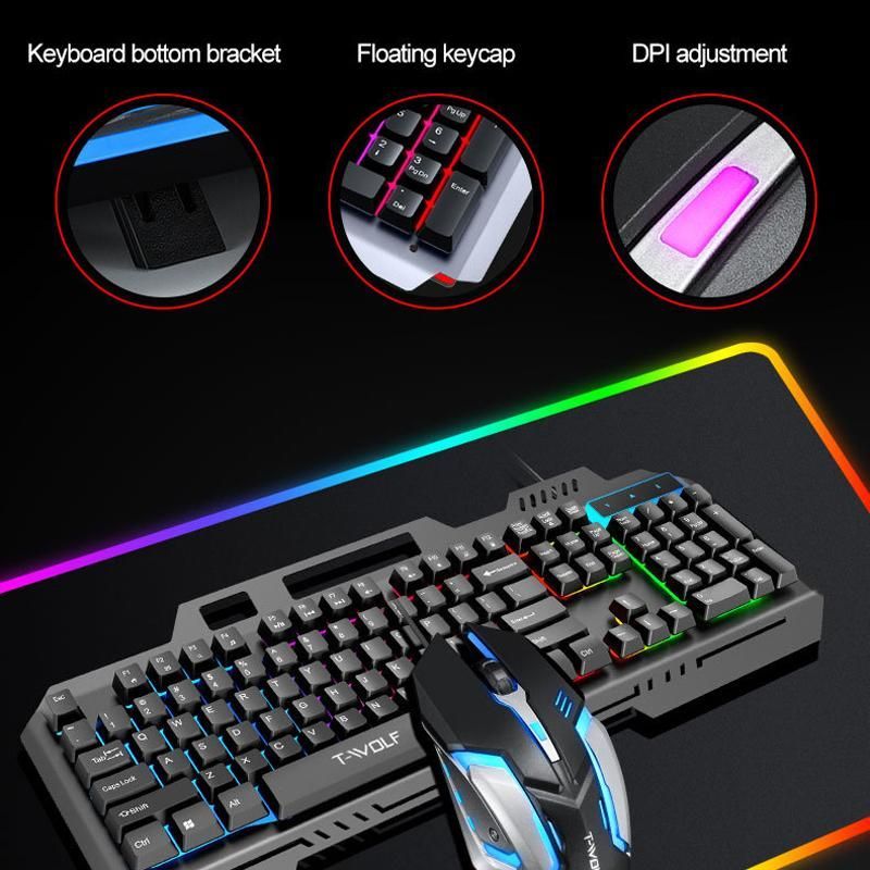 TF600 104-Key Wired Backlit Keyboard and Mouse Combo