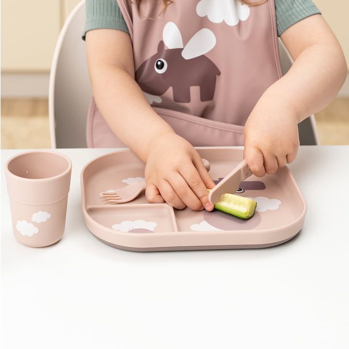 Done By Deer Foodie Compartment Plate Happy Clouds Powder