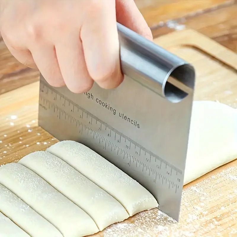 pc Multi-purpose Stainless Steel Kitchen Utensils - Vegetable Scoop, Stainless Steel Kitchen Utensils, Kitchen Vegetable Scraper and Dough Scraper（15*12CM）