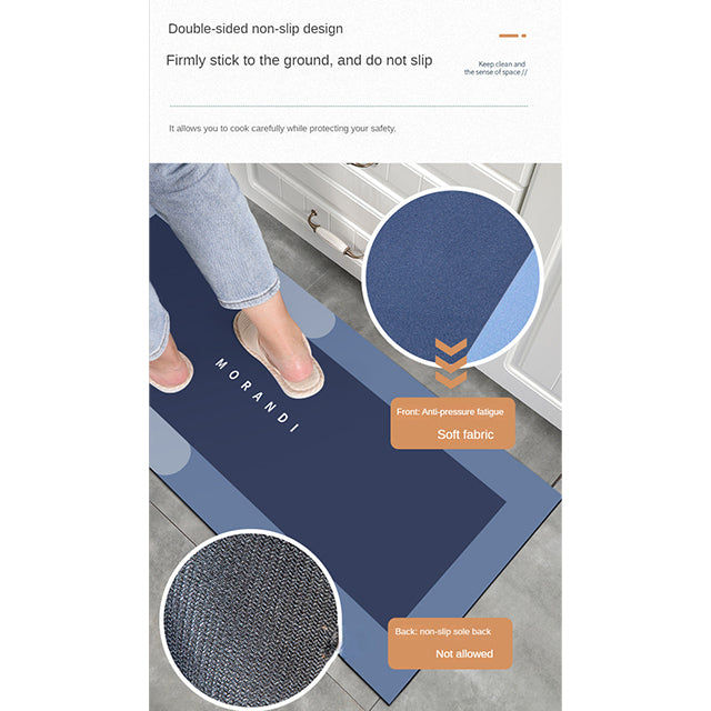2 Pcs/Set Long Kitchen Waterproof Mats (50x180cm & 50x80cm) - Anti-Slip, Durable Floor Protector