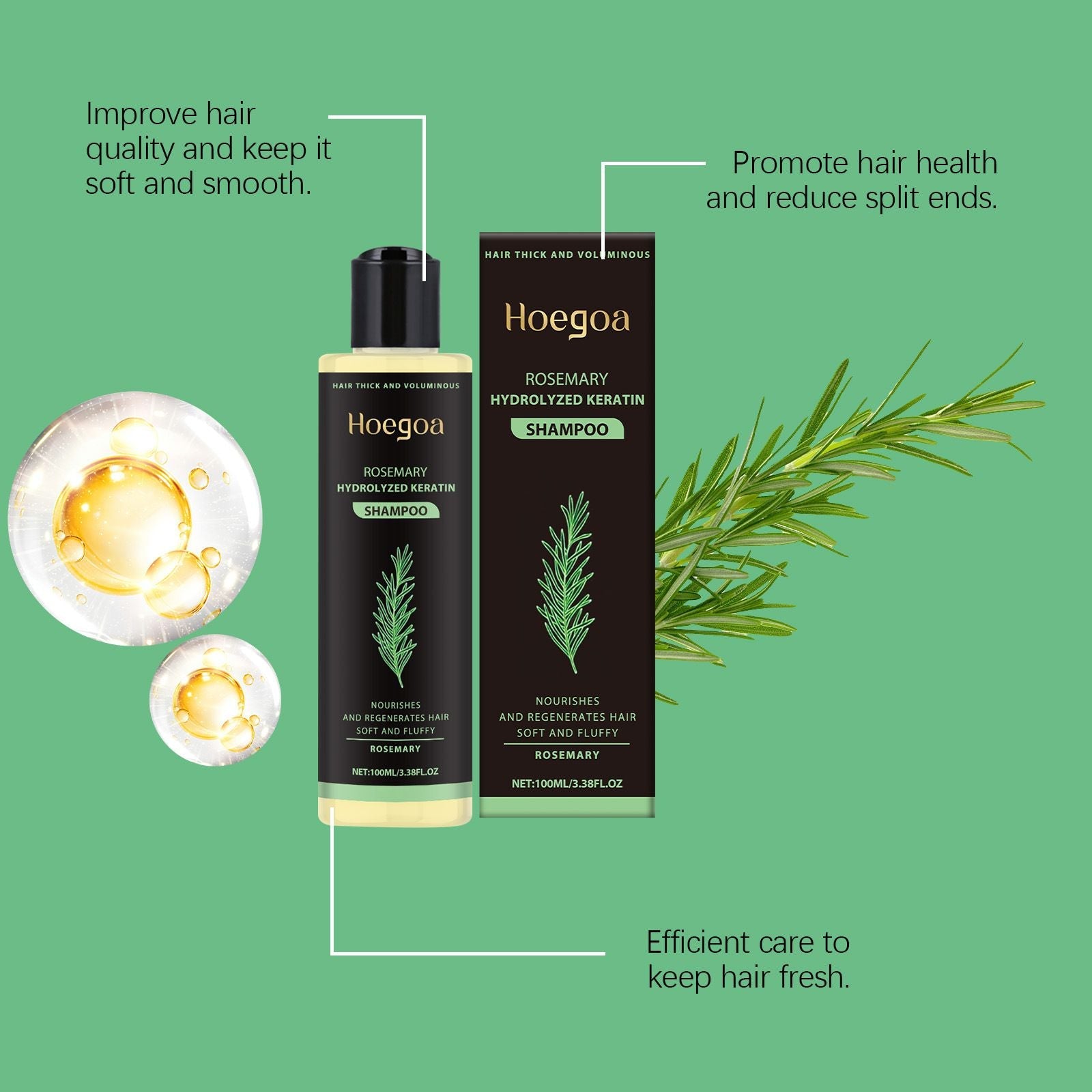 Rosemary Volumizing Shampoo for Oily Thin Hair 100ml