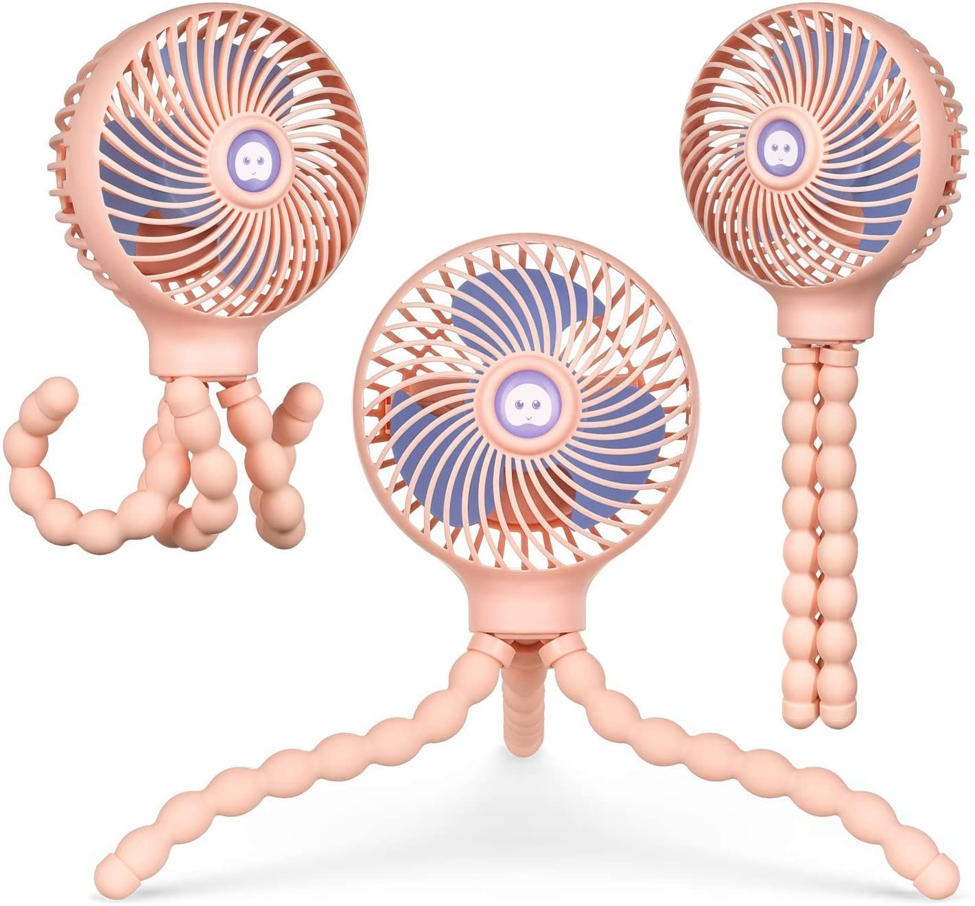 Mini Handheld Baby Stroller Fan Rechargeable Octopus Cooling Stand Fan
