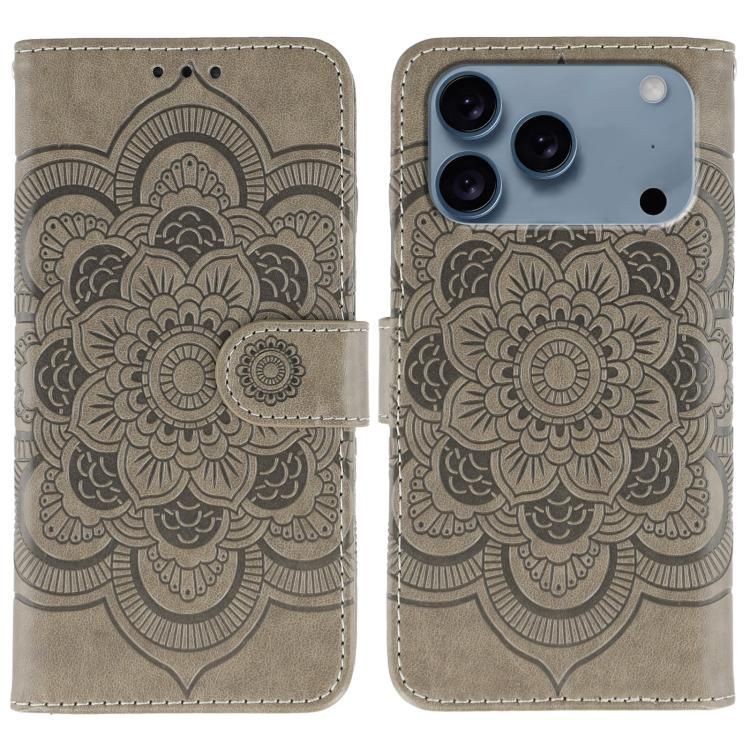 For iPhone 18 Pro Max / iPhone 17 Pro Max Sun Mandala Embossing Leather Phone Case