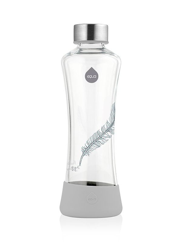 Feather glass bottle
