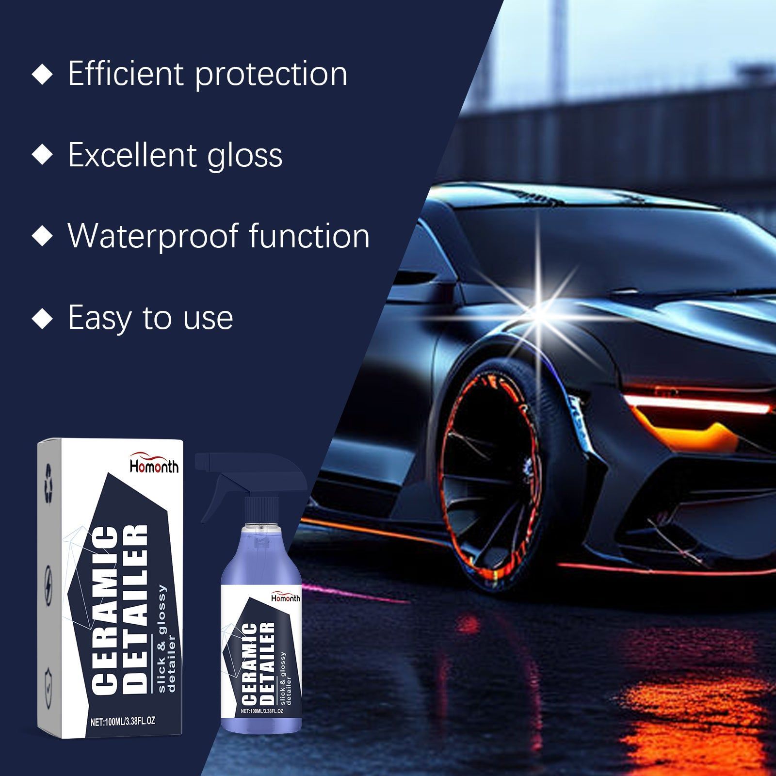 Car Cleaning Ceramic Coating Spray, Water Stain & Dirt Remover, Easy Shine, Car Care ,100ml