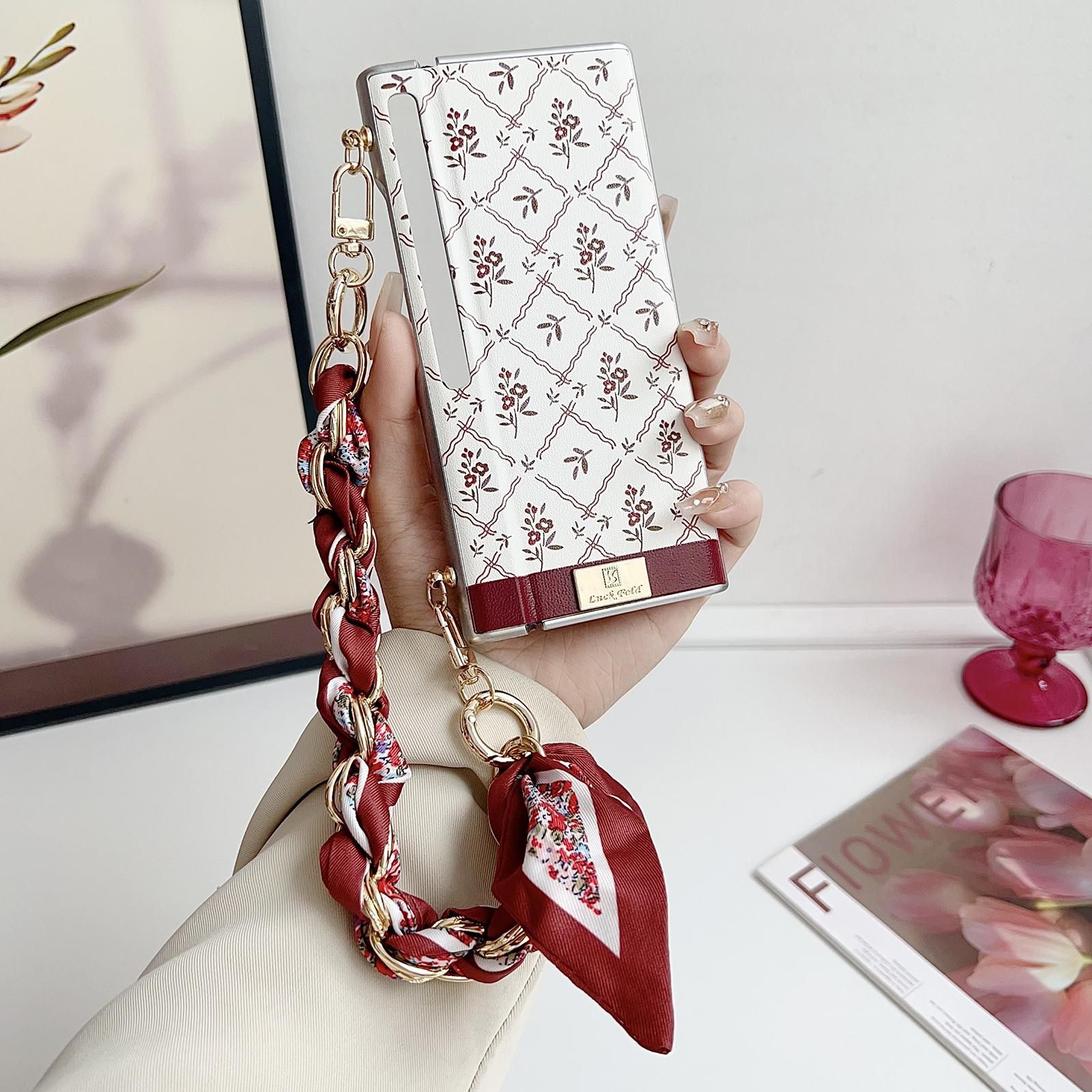 Luck Flower Pattern Strap Case For Huawei Mate Xs 2
