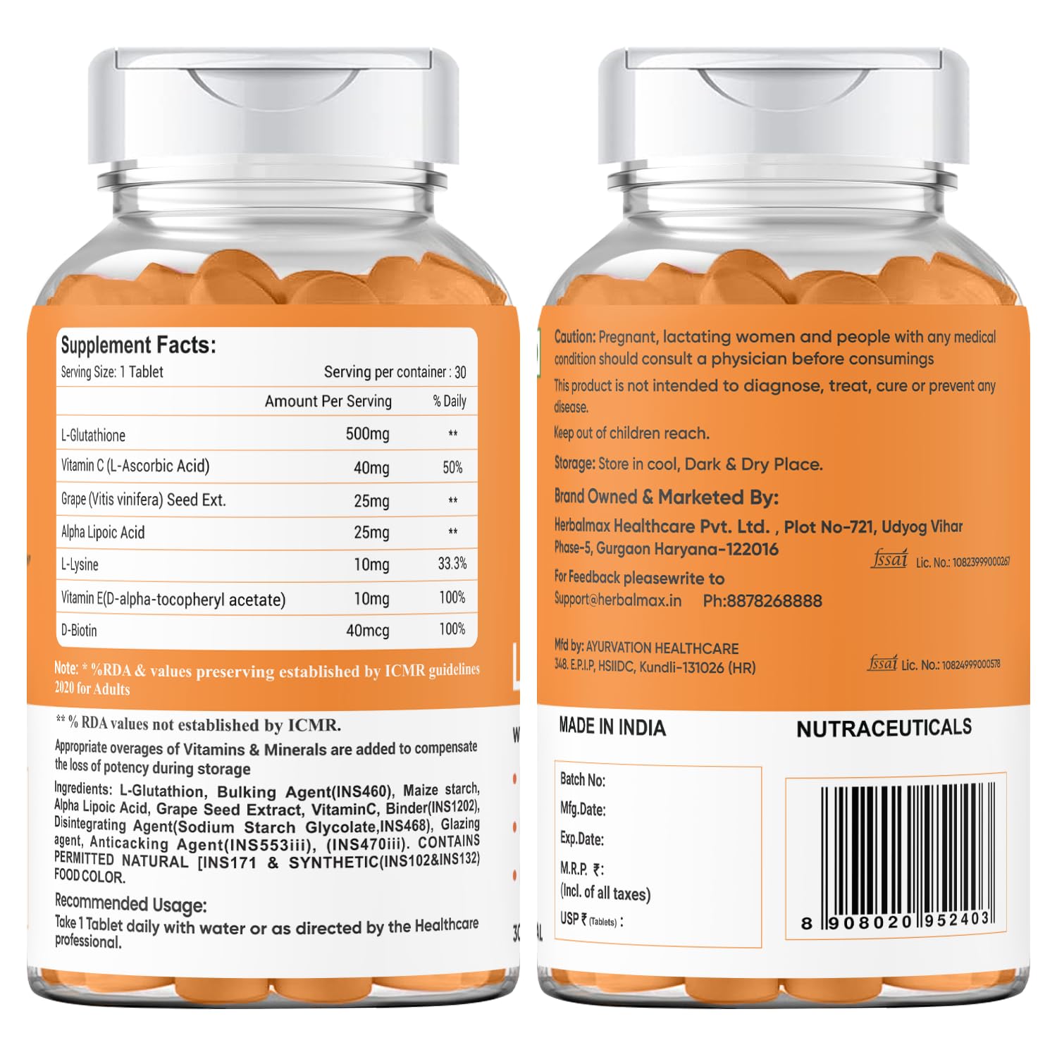 herbalmax glutathione Herbal Max Herbal Max L-Glutathione 15 Tablets Orange Flavour | Best Price Qatar Herbal max Glutathione Effervescent Tablets