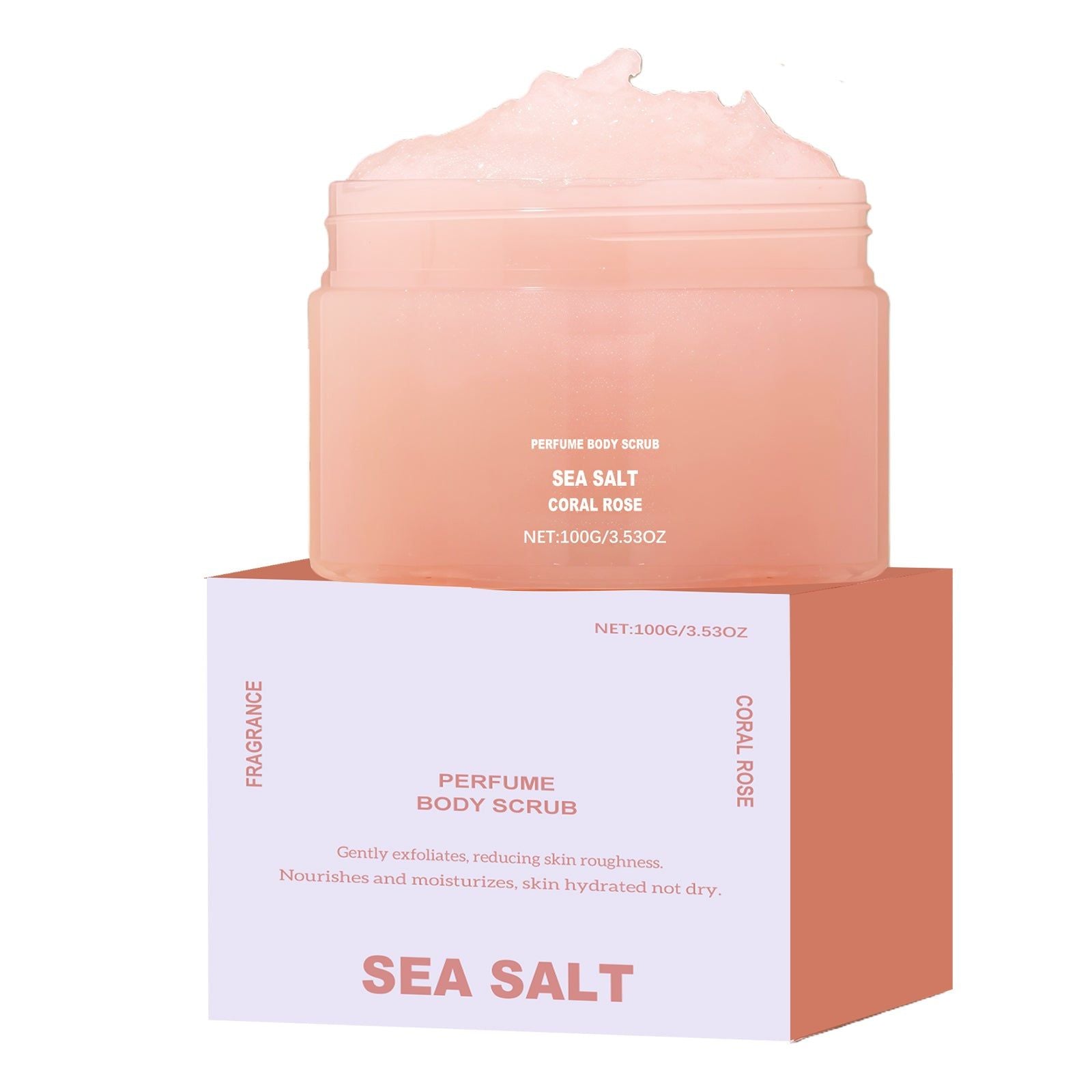 Coral Rose Body Wash, Gentle Exfoliating Body Scrub for Smooth, Moist Skin ,100g