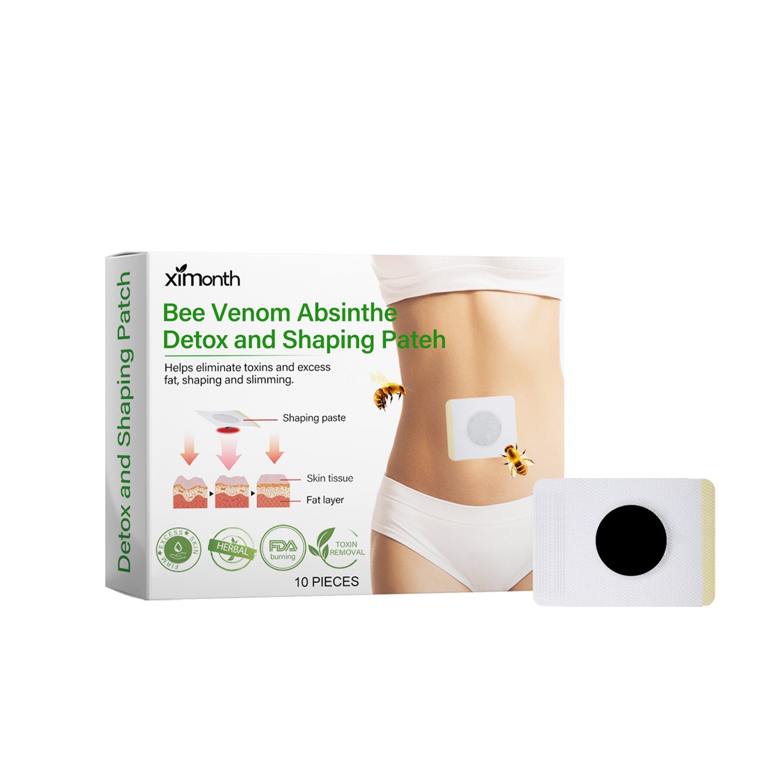 Beesvenom Body Shaping Stick, Tummy & Arm Slimming, Skin Tightening, Easy & Portable ,10pieces