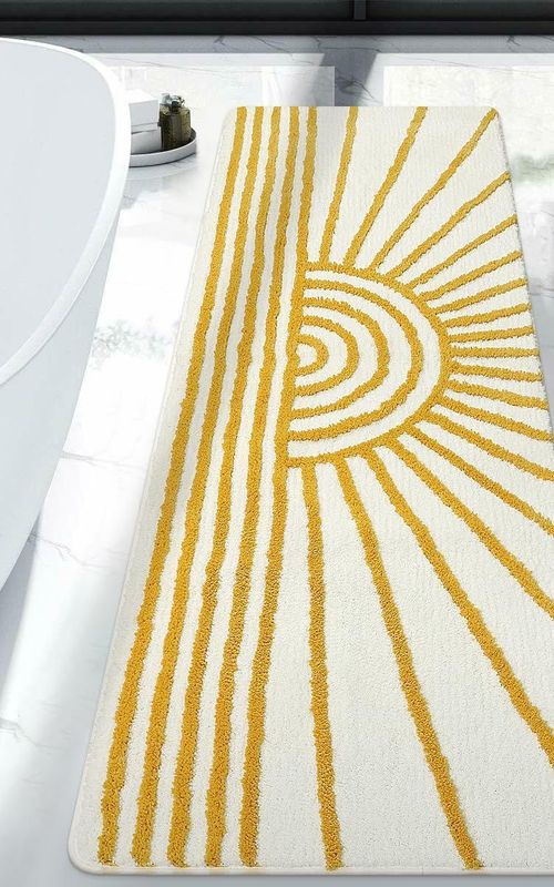 AIESY® Double Border Design Non-Slip Beautiful Runner Bath Mat