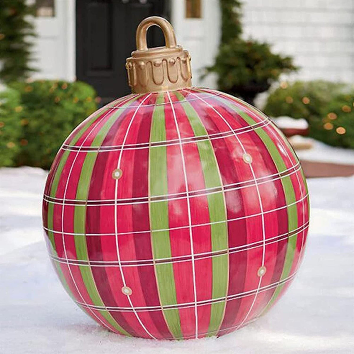 23.6 Inch Christmas Inflatable Decorated Ball Xmas Outdoor Ornament Holiday Decoration