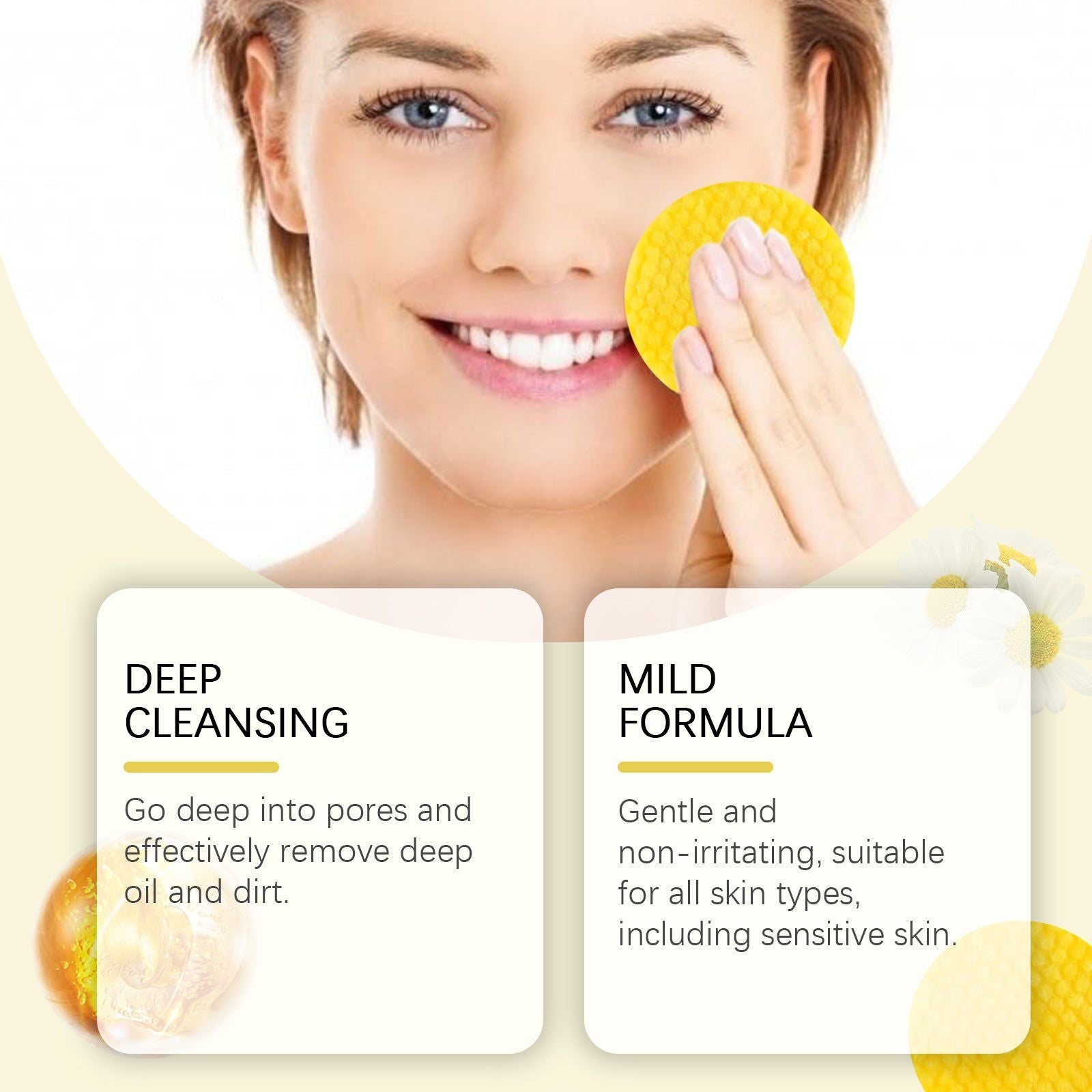 Brightening Turmeric Acid Cleansing Pad, Deep Pore Clean, Hydrate and Nourish ,60pieces