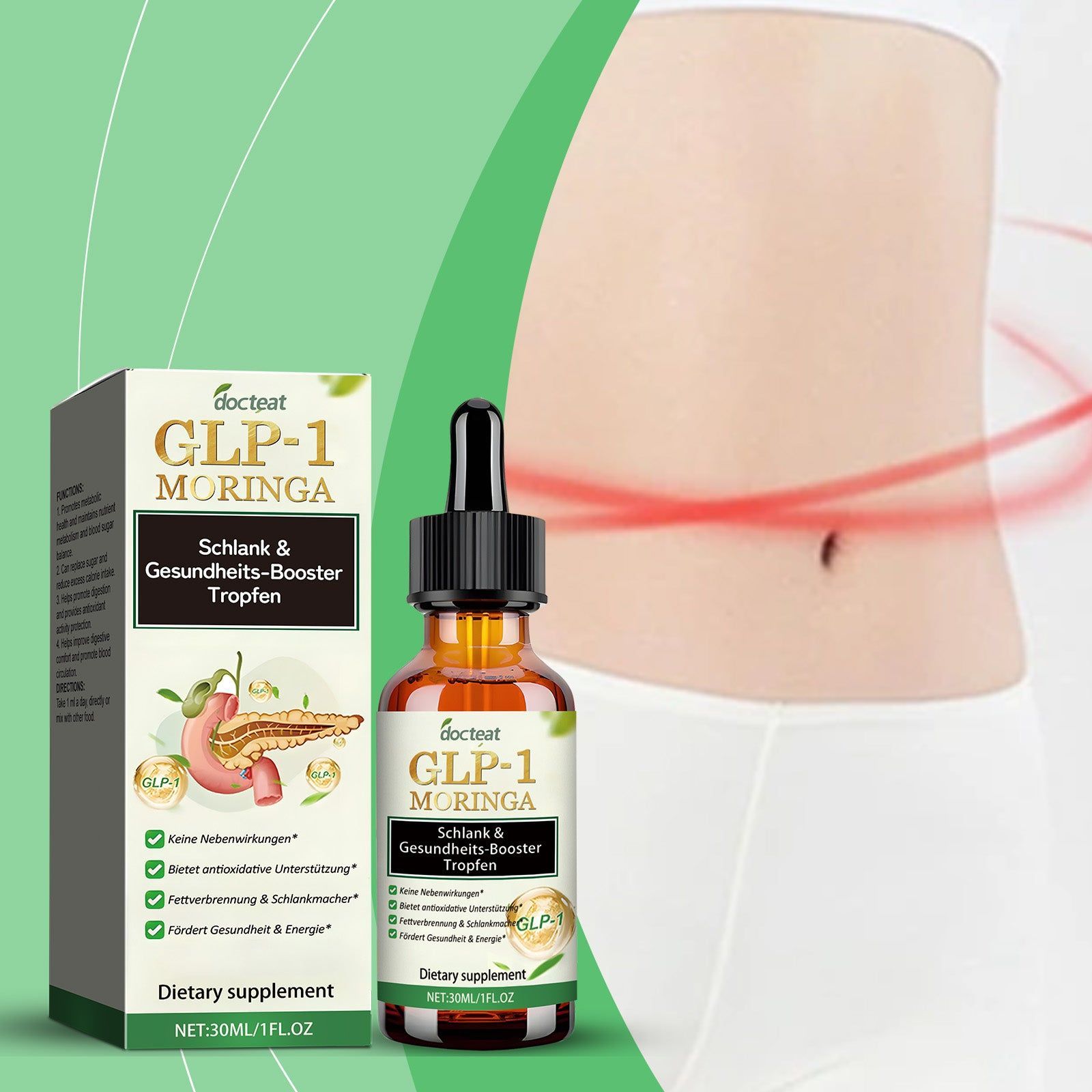 Boost Energy & Balance with GLP-1 Moringa Drops, Natural Body Care ,30ml