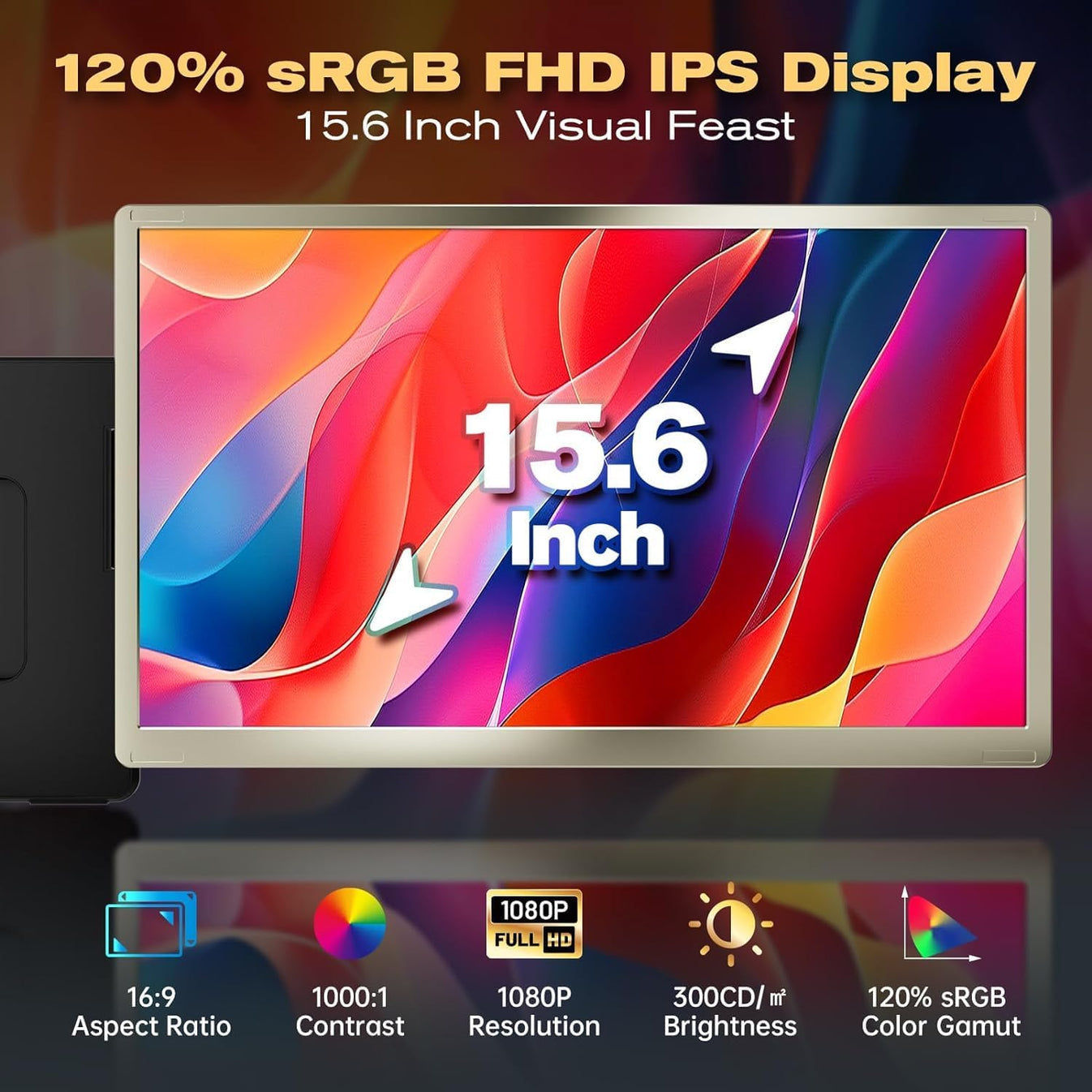 موسع شاشة الكمبيوتر المحمول V2COM 15.6 بوصة - S6