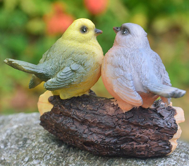 Resin Birds View Garden Statue Outdoor Ornaments Decoration For Yard Lawn Porch