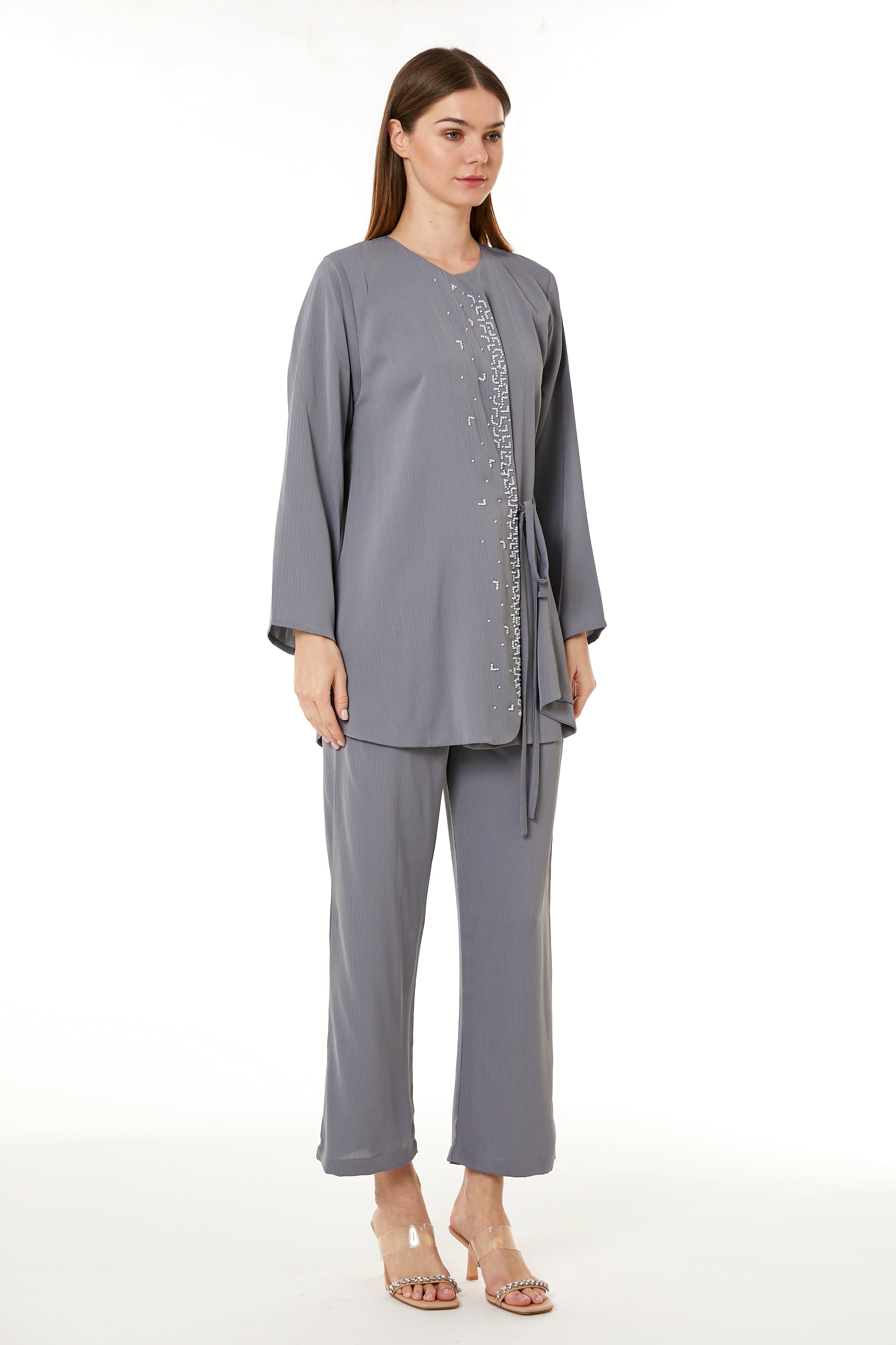 MOiSTREET Grey Zoom Top and Pants Set