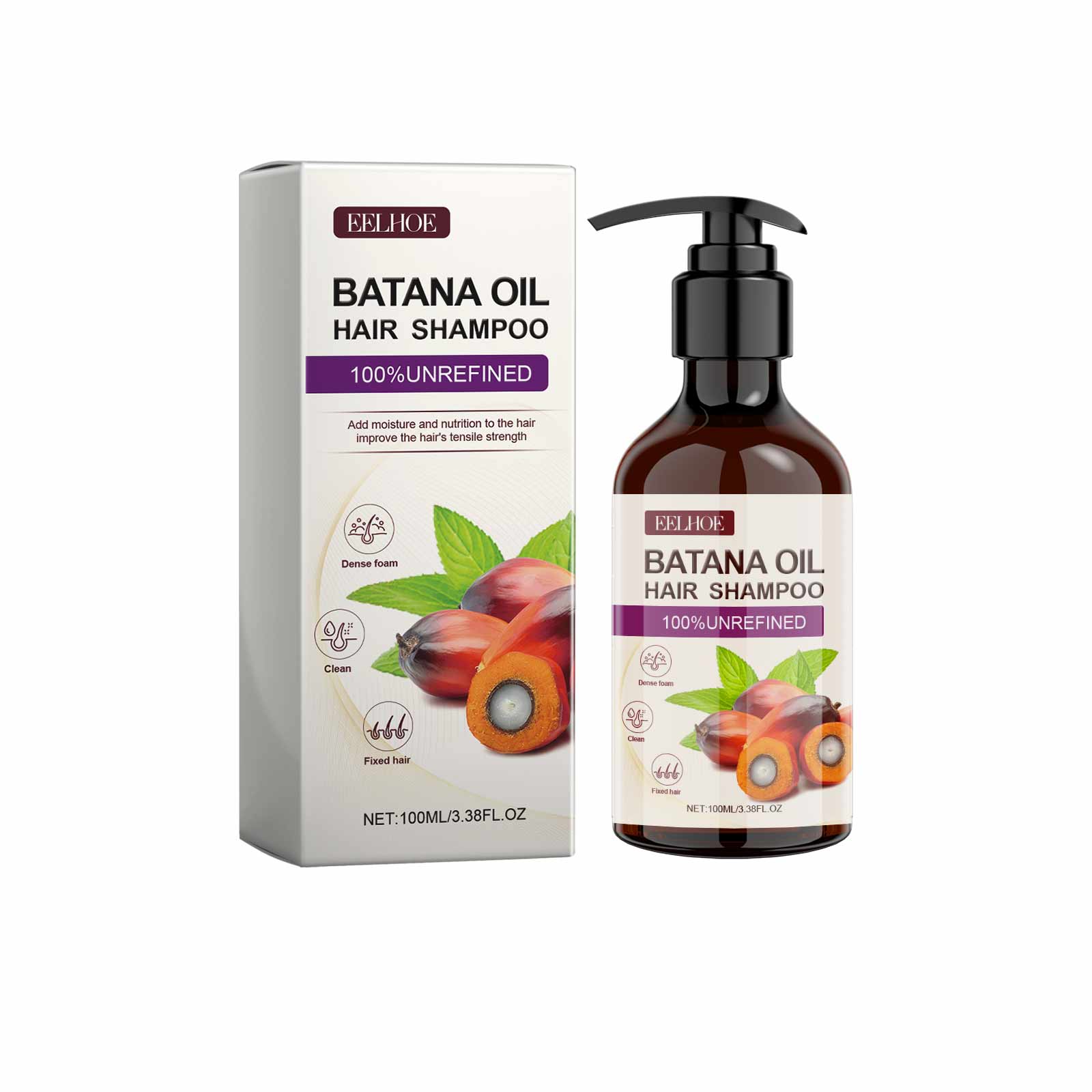 Batana Volumizing Shampoo, Smooth and Clean Hair, Oil Control, No Frizz, Long-lasting Fresh Scent ,100ml