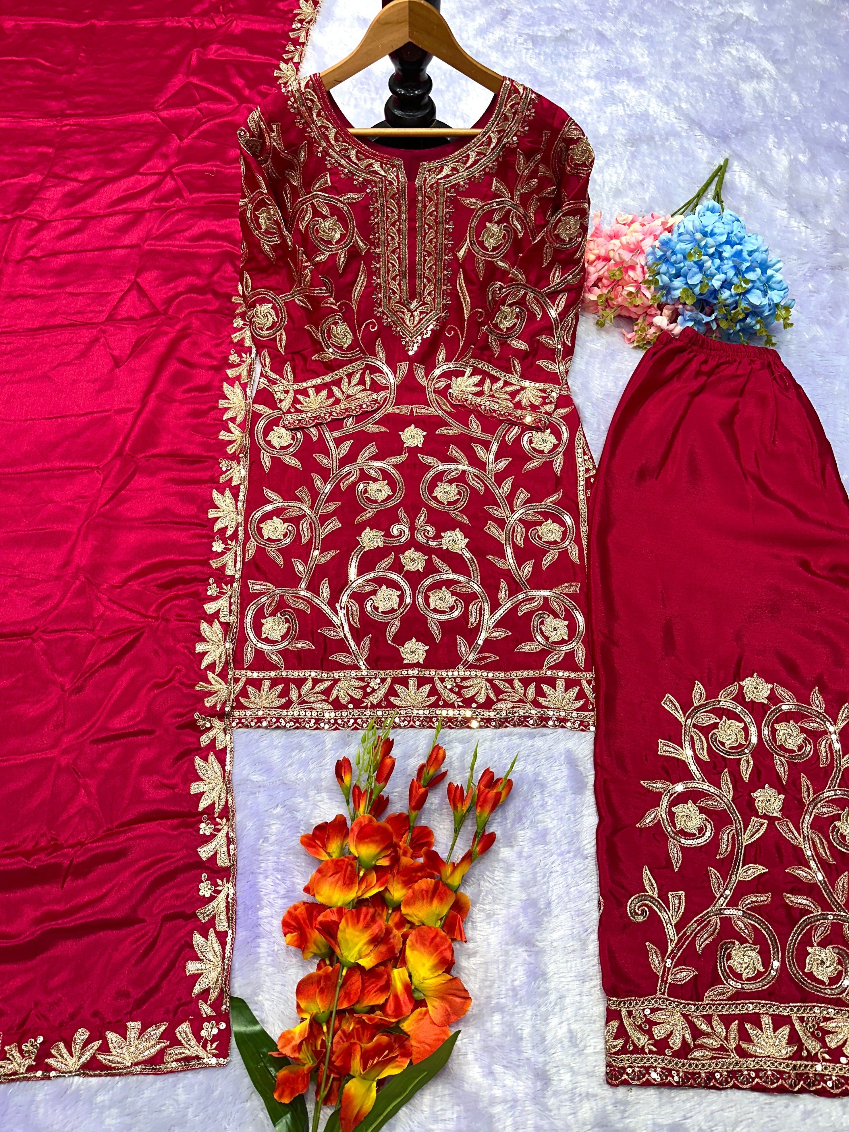 Party Wear Beautiful Top-Bottom And Fancy Dupatta