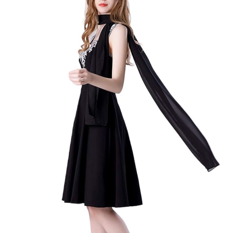 Black Chiffon Shawl Wrap for Women Wedding & Evening Dress