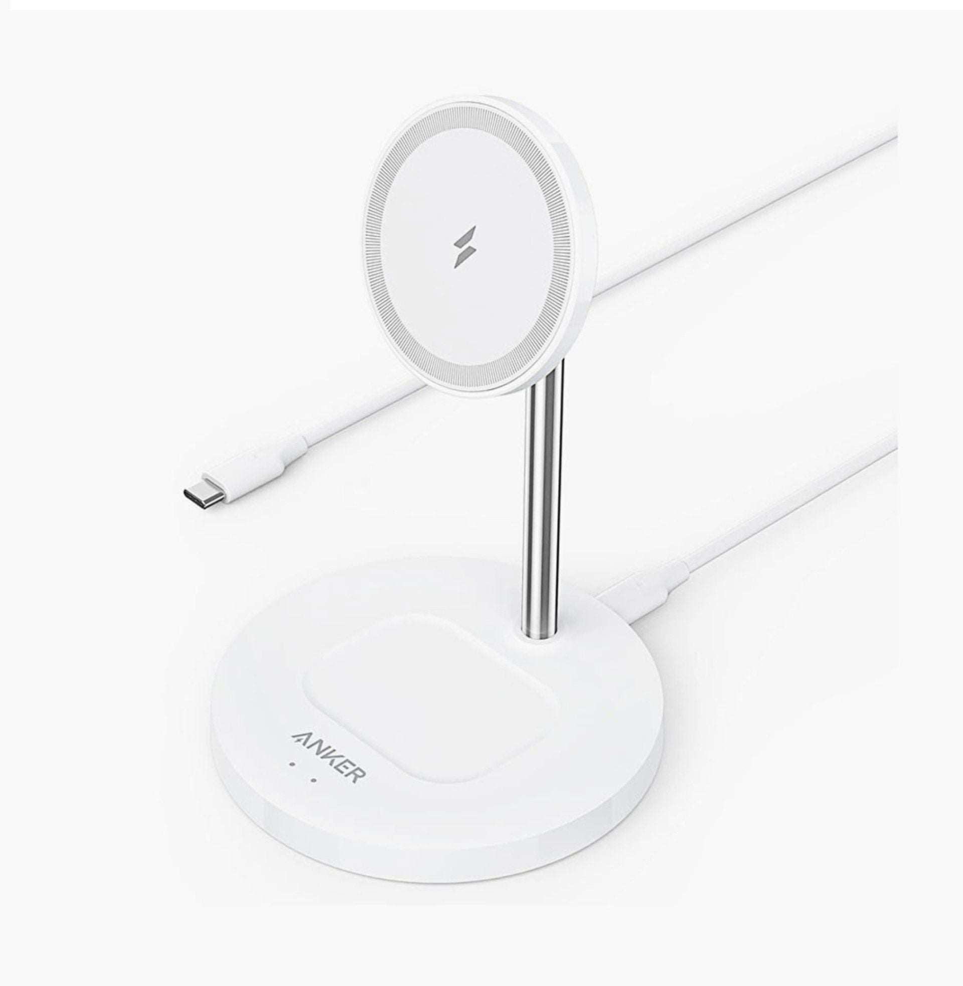 Anker Powerwave Magnetic 2-In-1 Adjustable Wireless Charging Stand, White