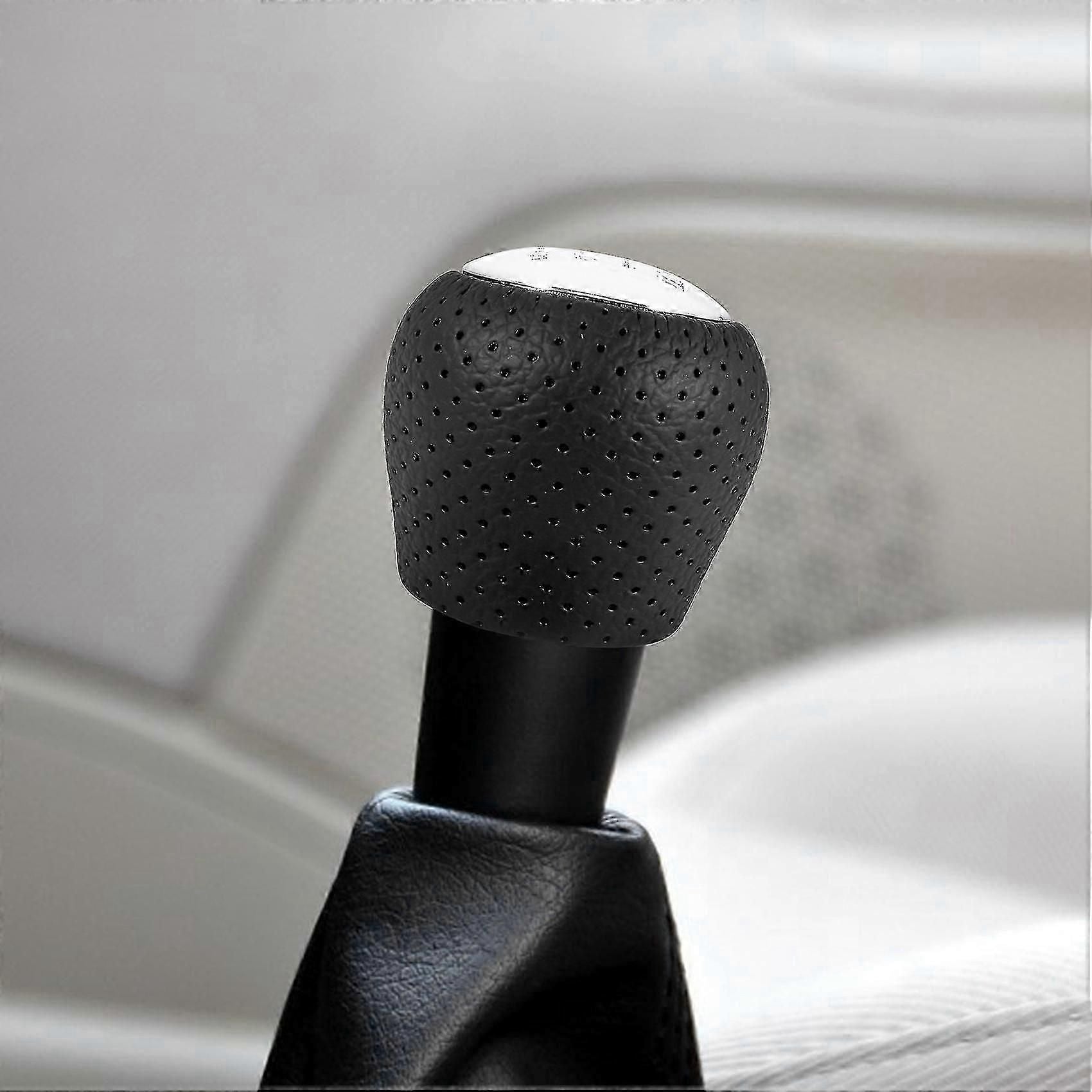 Sport Perforated Leather Gear Knob Chrome 6-speed For I30 Ix35