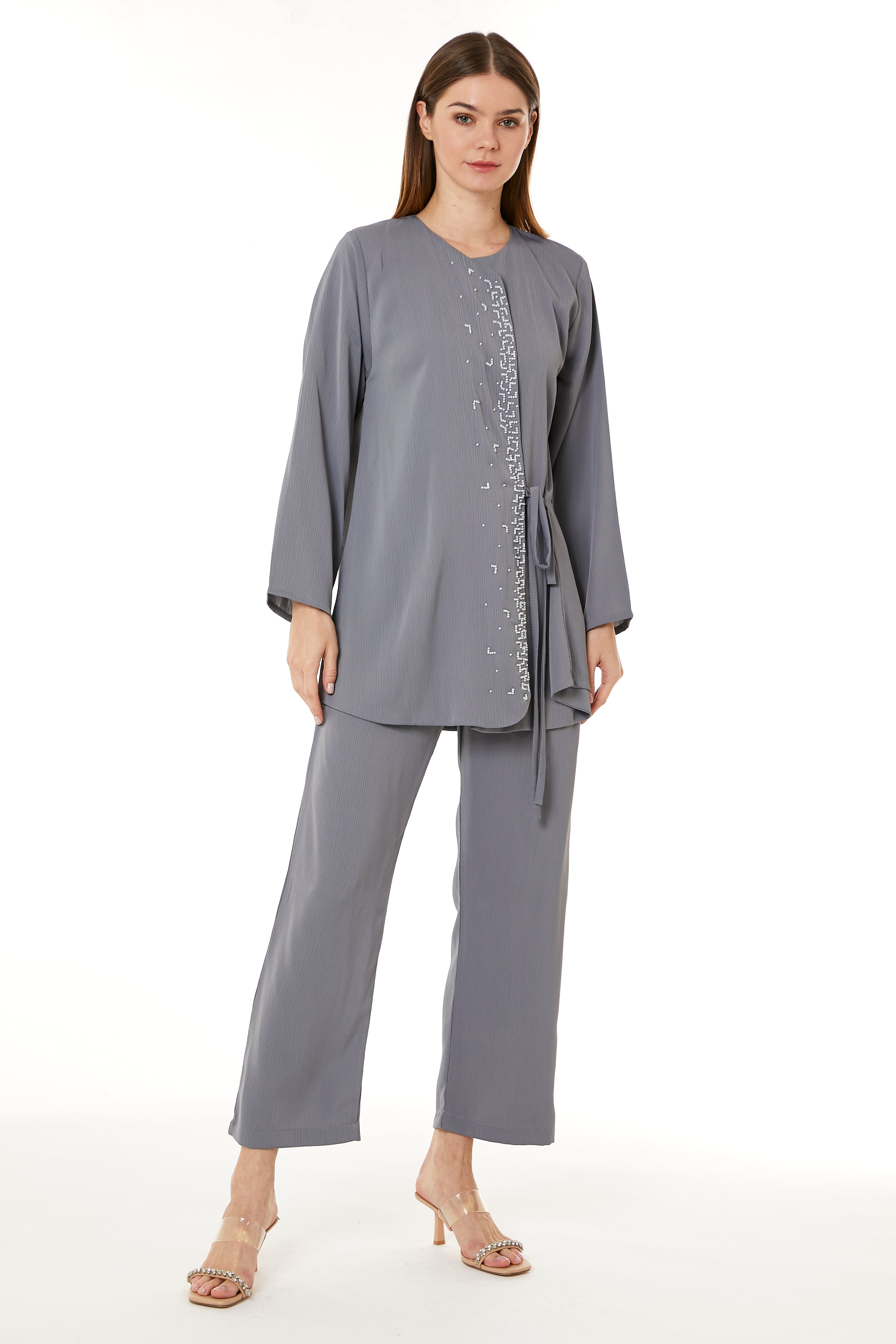 MOiSTREET Grey Zoom Top and Pants Set