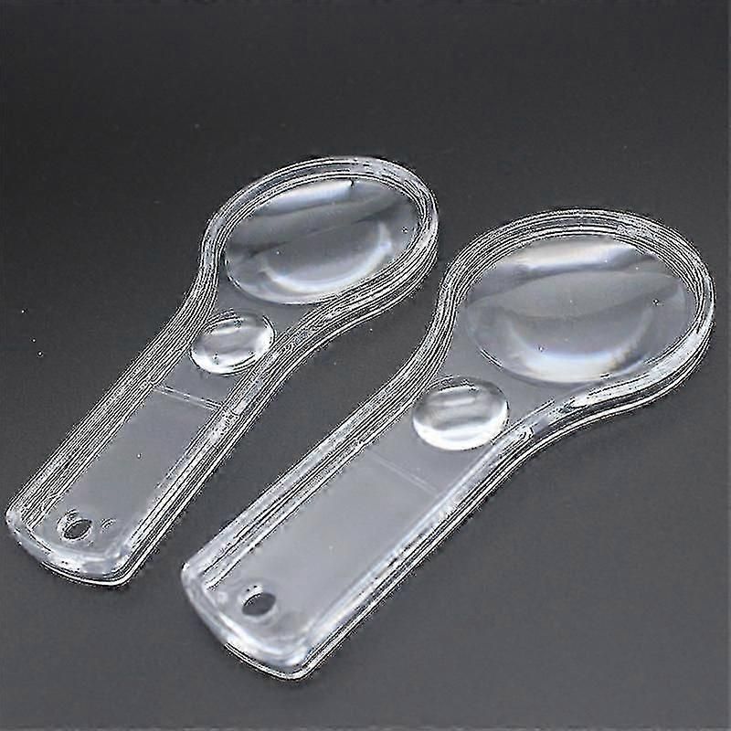 Plastic Magnifier, Mini Magnifying Glass 5x And 15x Handheld Reading For Kids Home, Classroom, Outd