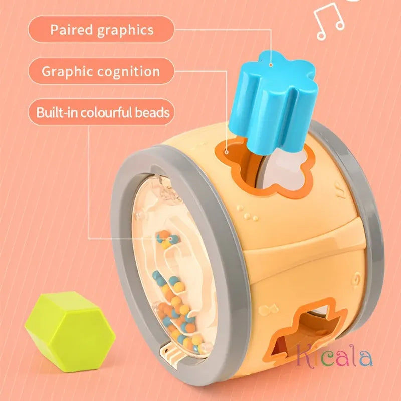 Kids Drum Toy Clapping Drum Music toy Educational Shape Matching Toy Musical Instrument