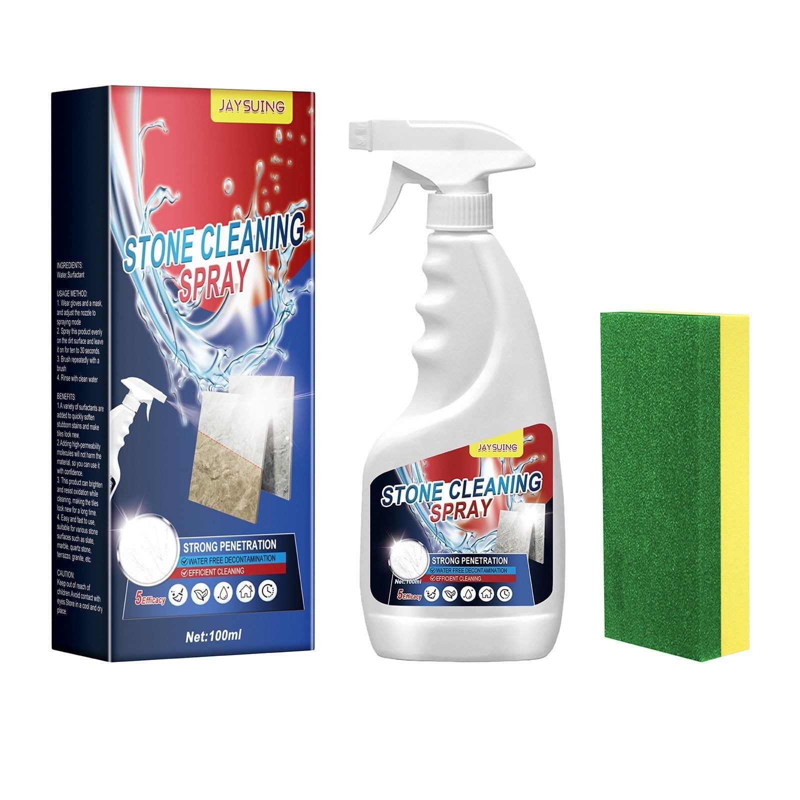 Ceramic Stone Coating Cleaner, Marble Tile Scratch Repair, Eco-Friendly Decontamination ,1set
