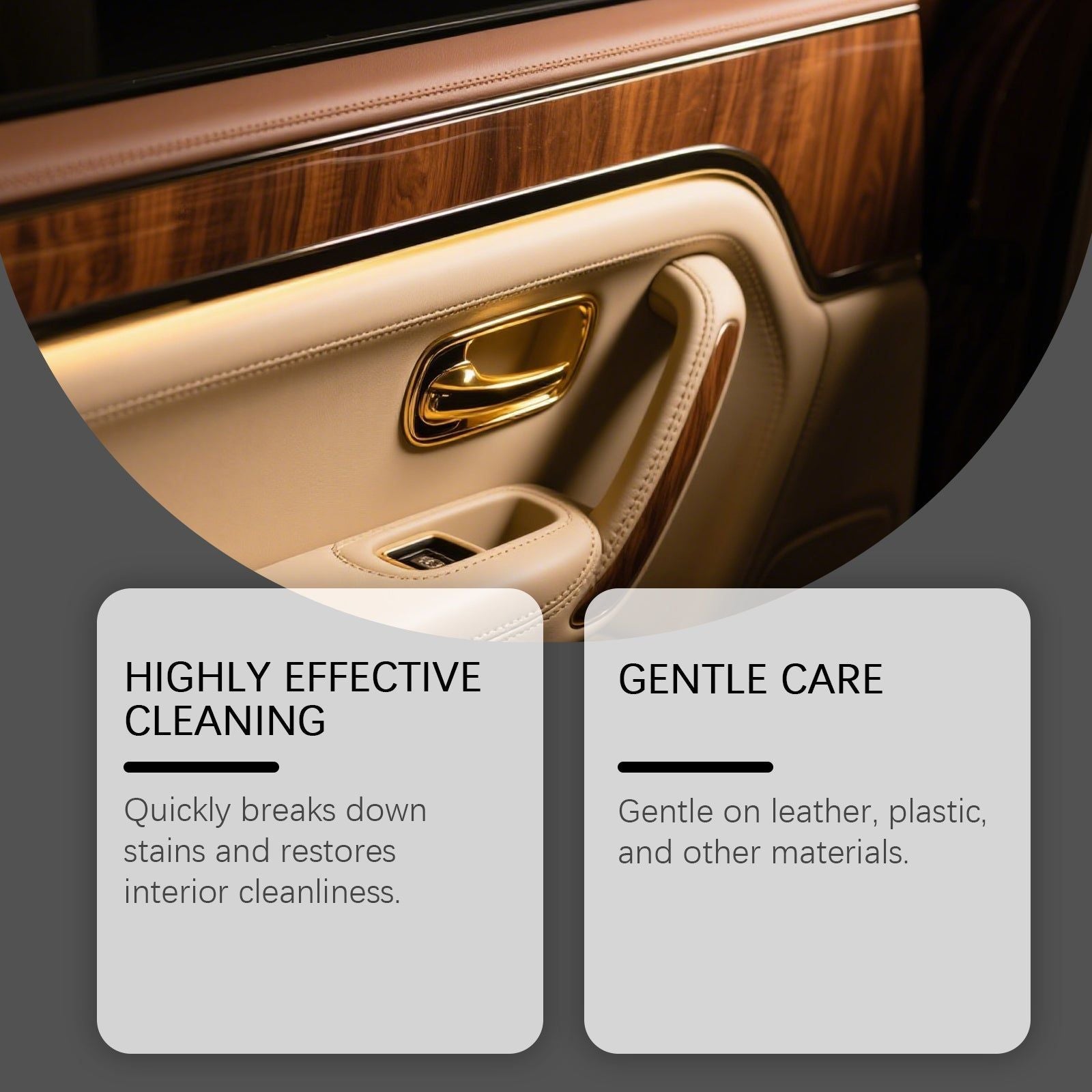 Car Interior Cleaning Spray, Quick Stain Removal, Gentle on Leather and Plastic ,120ml