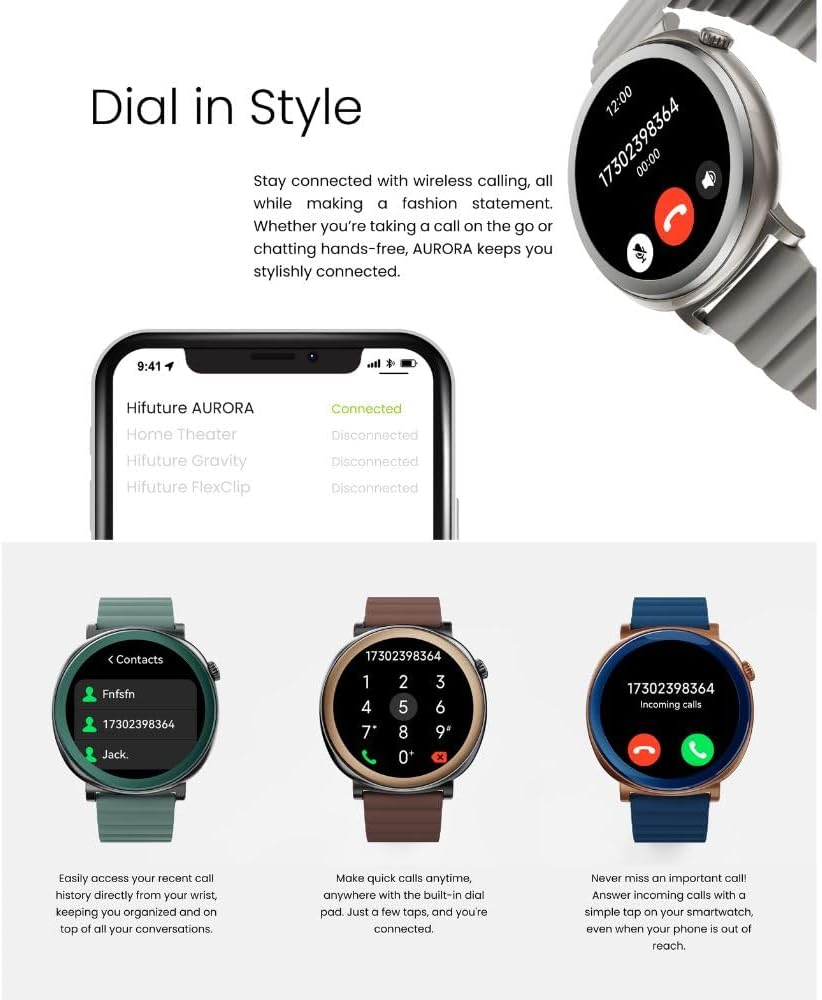 HiFuture AURORA Amoled 1.43" BT Calling smart watch